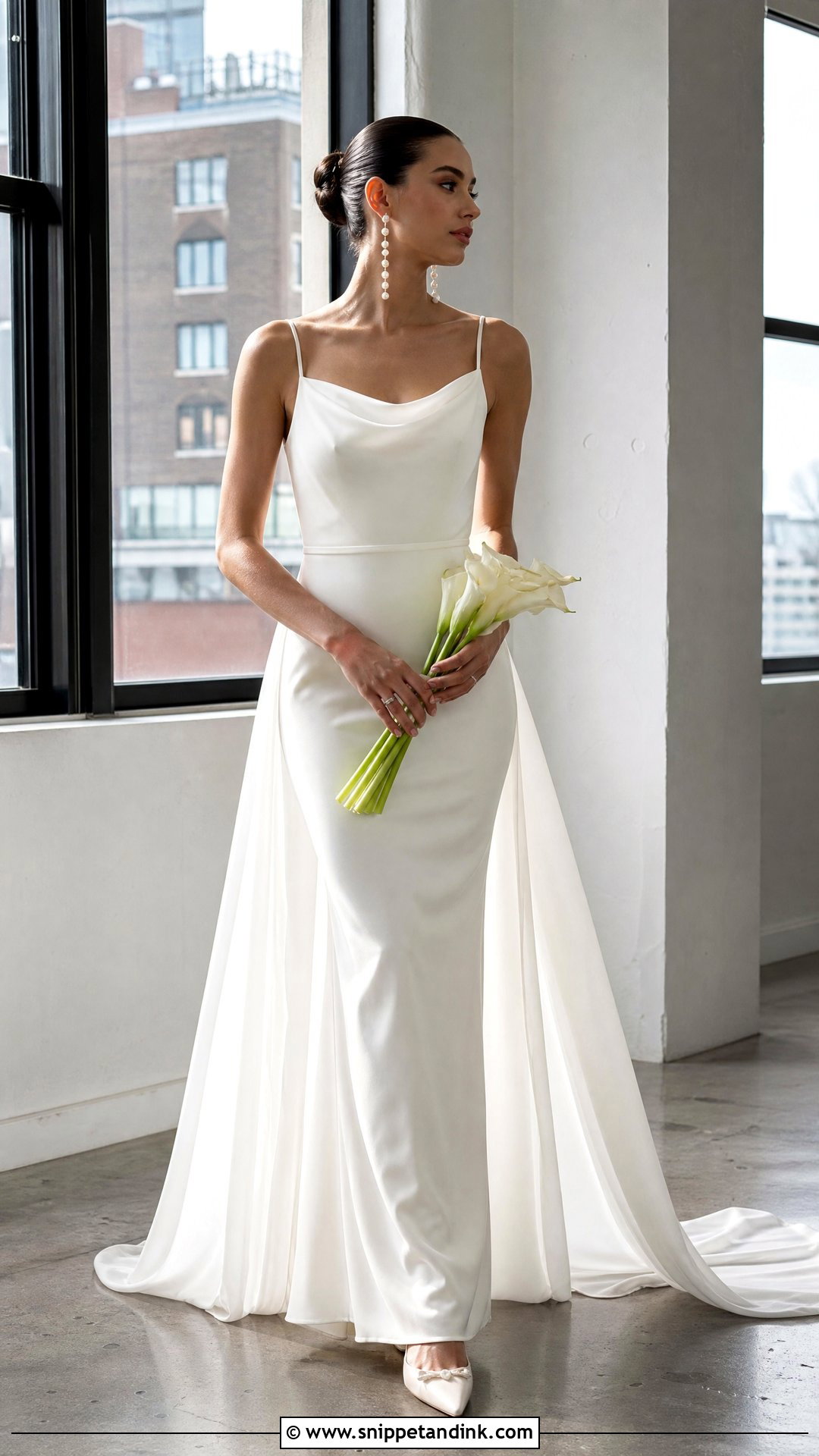 Sheath Silk Chiffon Wedding Dress - Snippet and Ink - 20 Silk Chiffon Wedding Dress Ideas