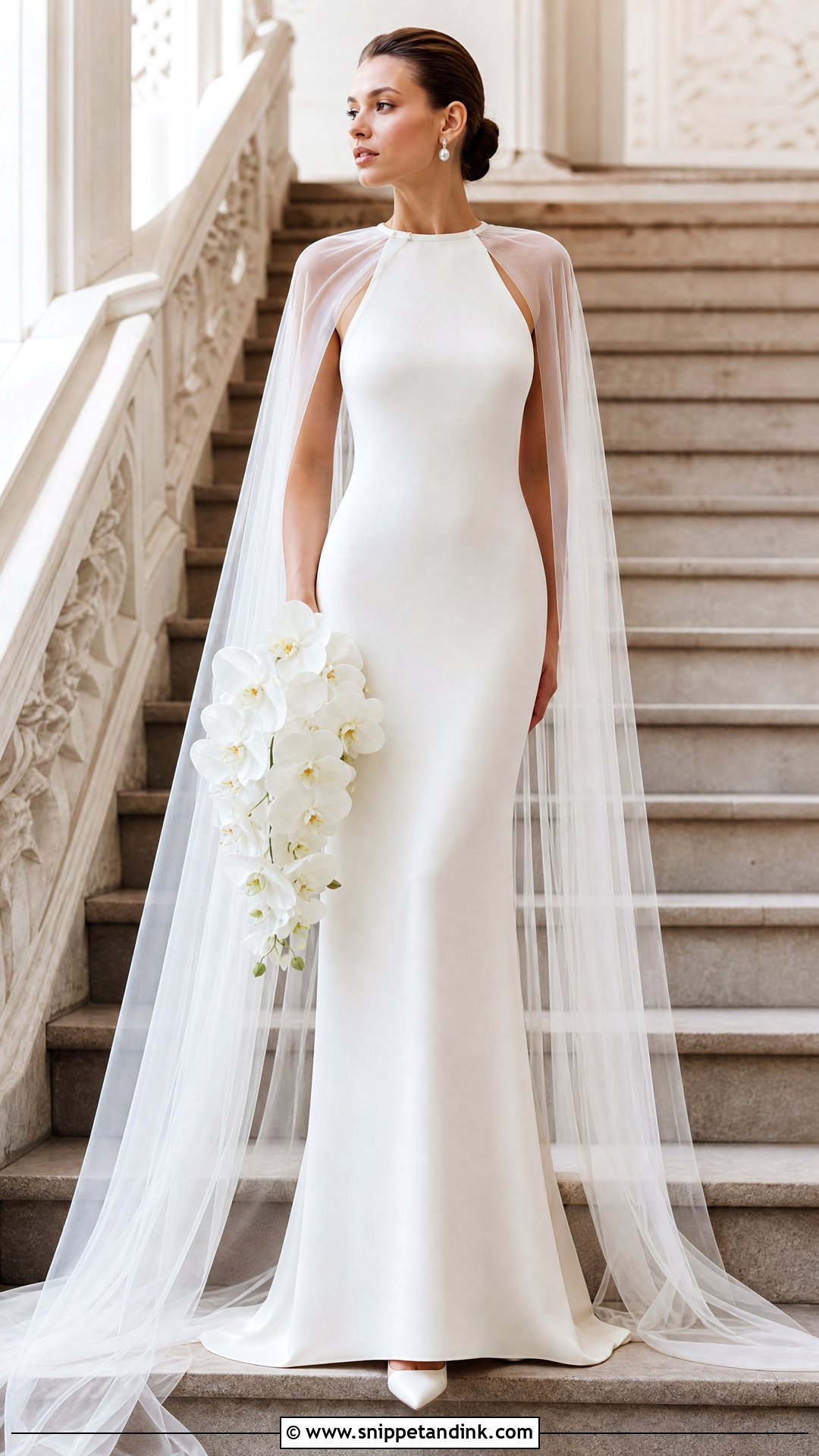 Sheath Wedding Dress With Cape - Snippet and Ink - 20 Sheath Wedding Dresses