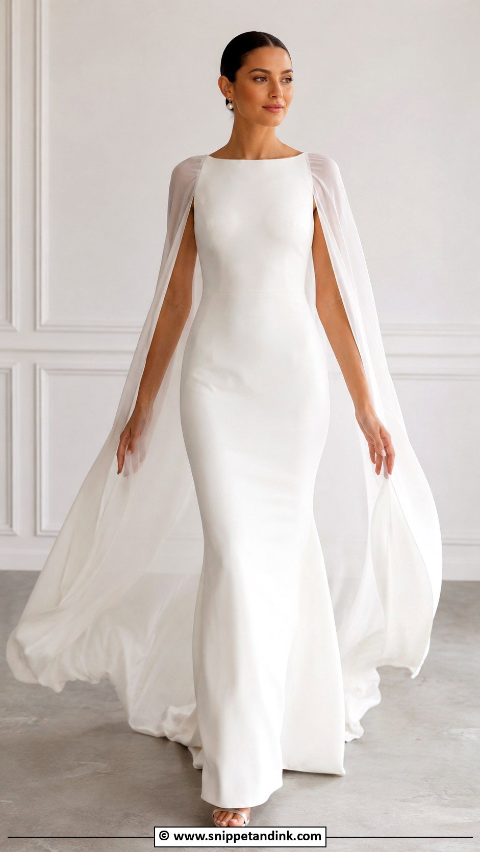 Sheath Wedding Dress With Cape - Snippet and Ink - 30 Sheath Wedding Dress Ideas