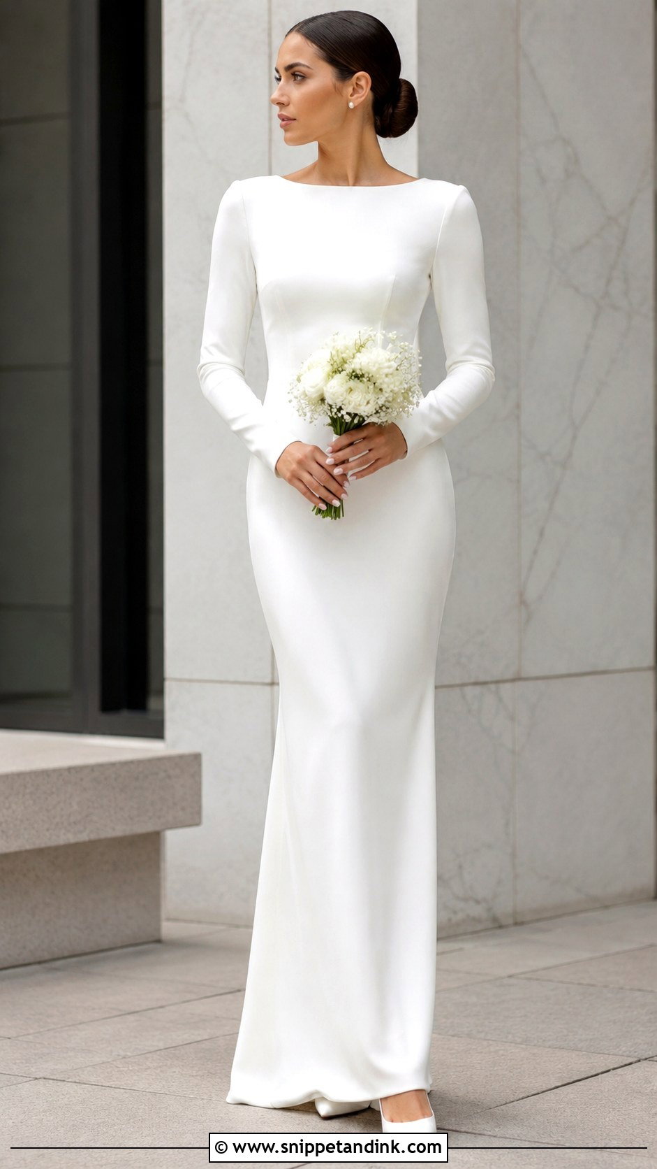 Sheath Wedding Dress With Detachable Long Sleeves - Snippet and Ink - 25 2 in 1 Convertible Wedding Dresses