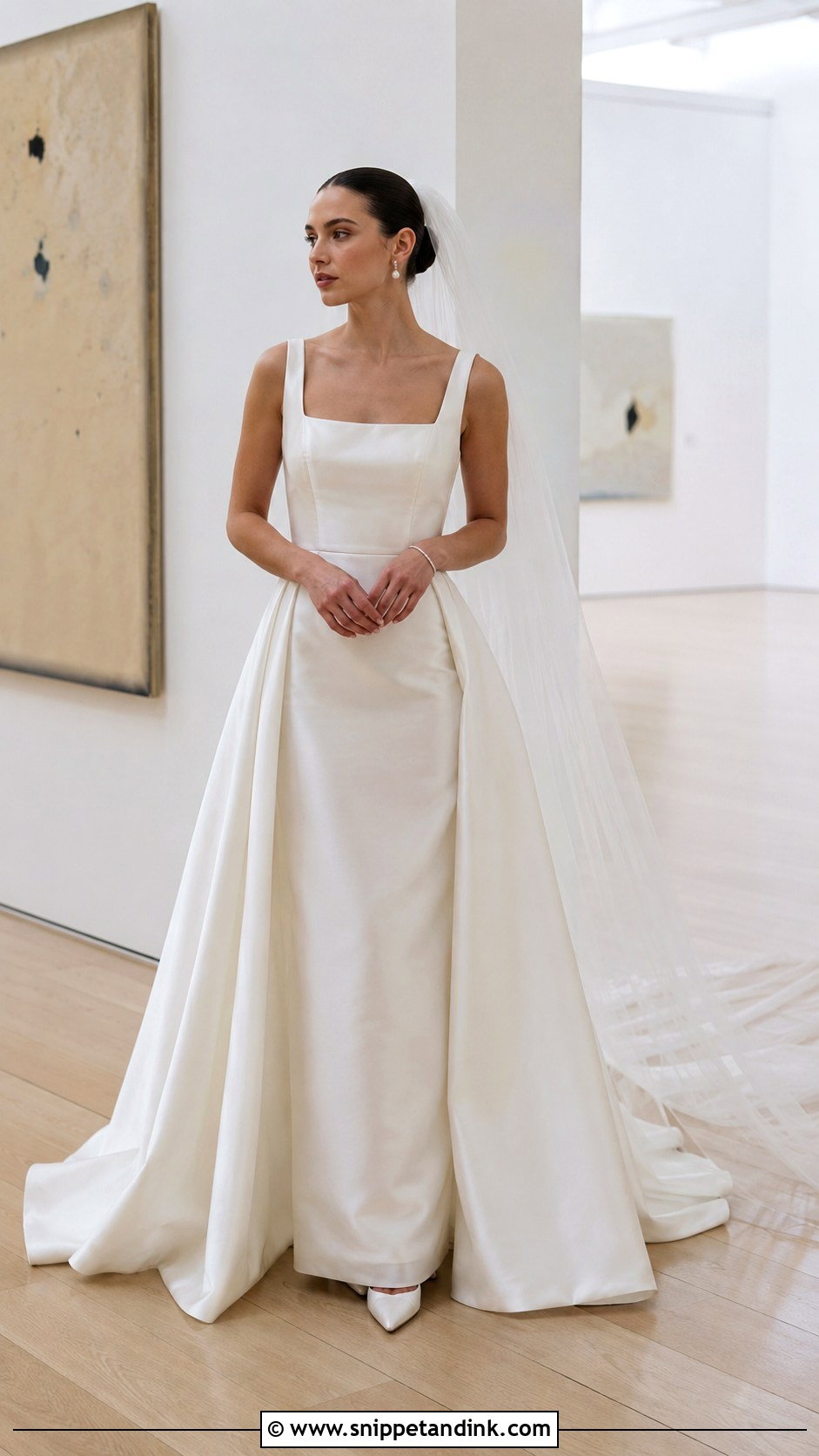 Sheath Wedding Dress With Detachable Train - Snippet and Ink - 20 1990 Wedding Dress Ideas