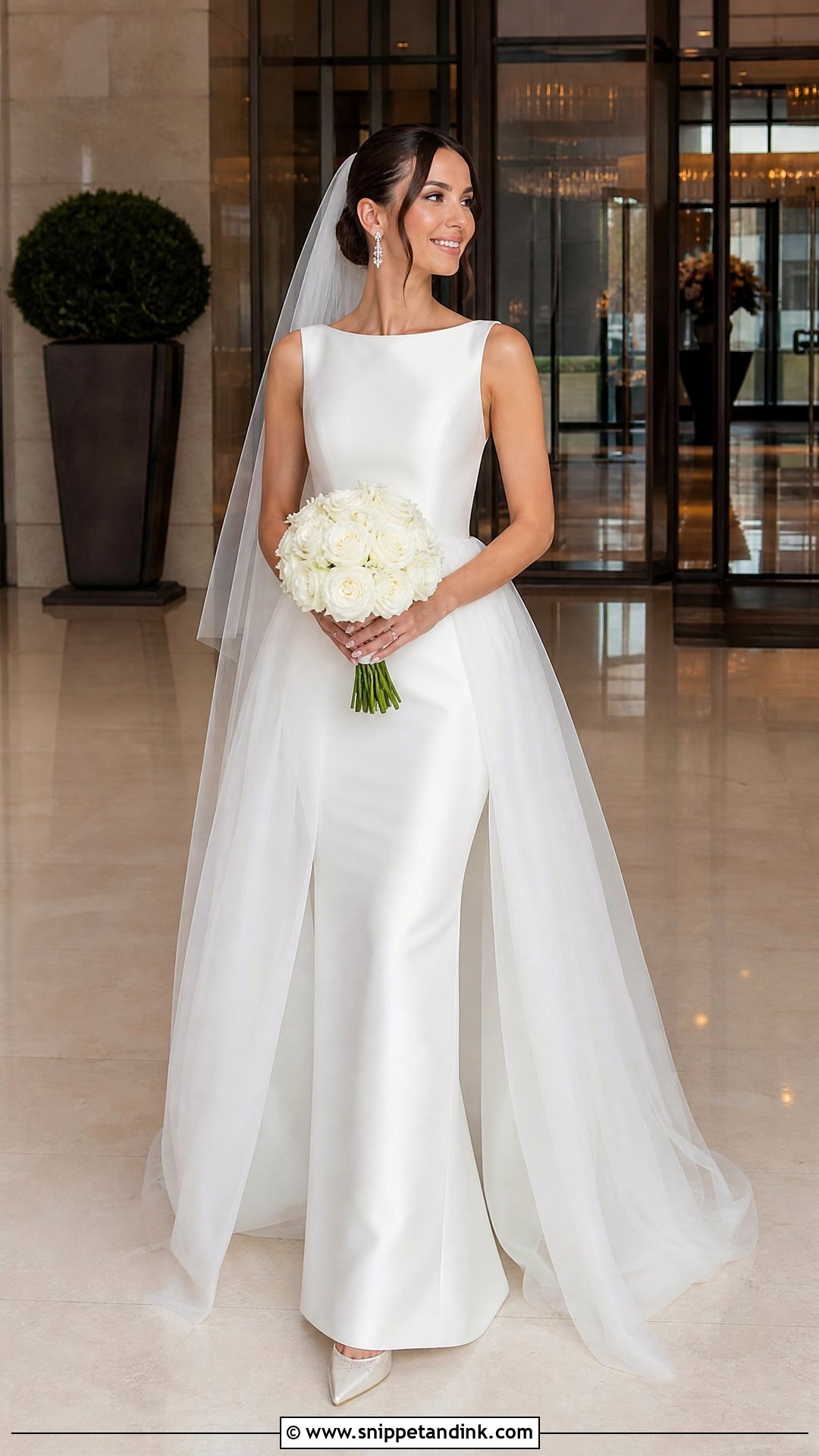 Sheath Wedding Dress With Overskirt - Snippet and Ink - 20 Sheath Wedding Dresses