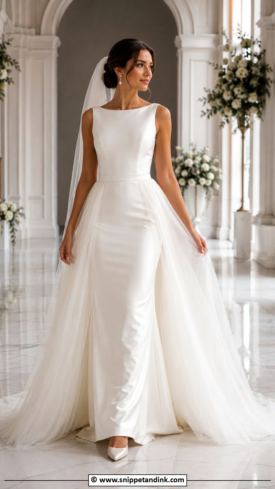 Sheath Wedding Dress With Overskirt - Snippet and Ink - 30 Sheath Wedding Dress Ideas