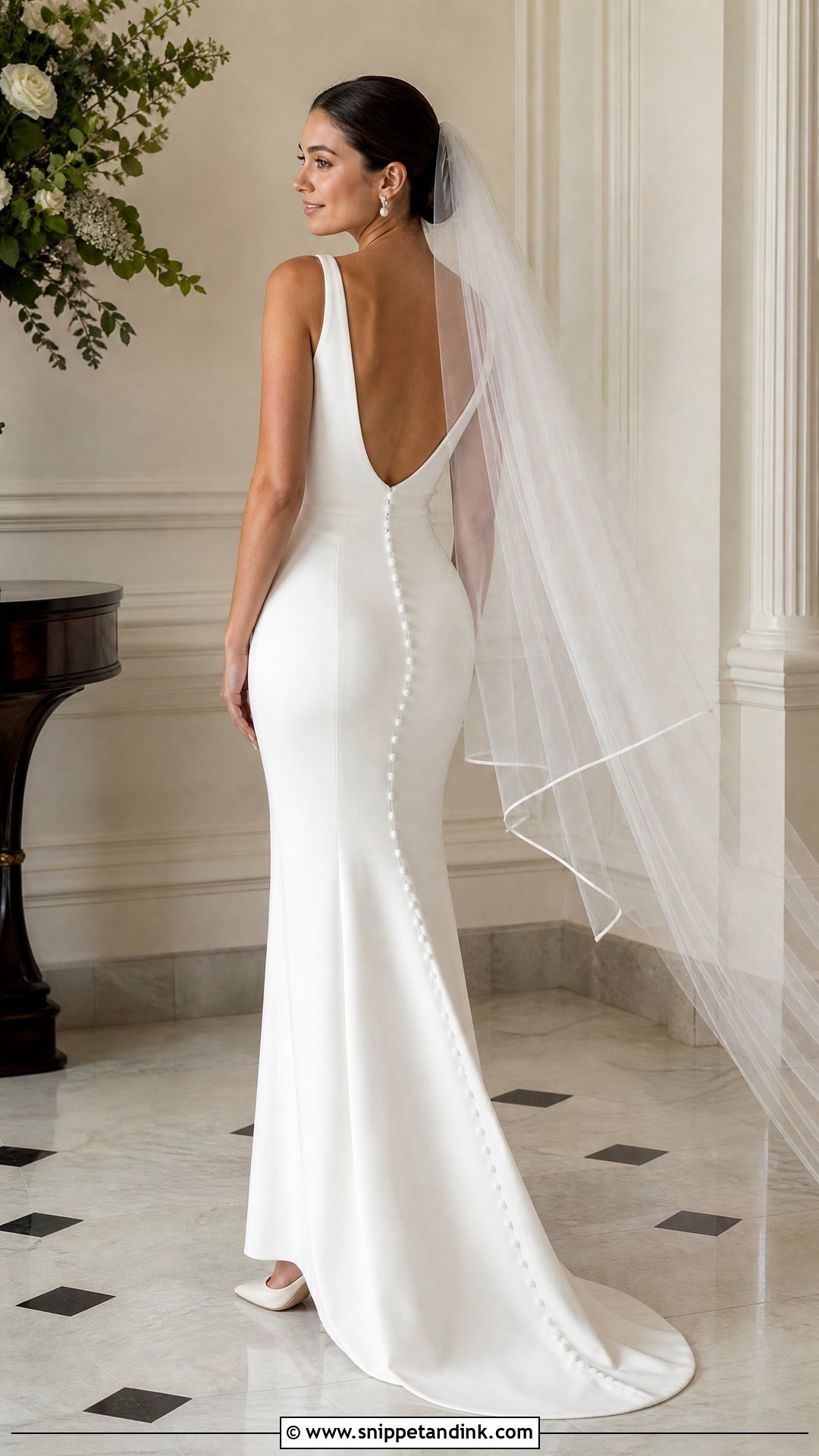 Sheath Wedding Dress With Pearl Back Buttons - Snippet and Ink - 20 Simple Wedding Dress with Pearls Ideas