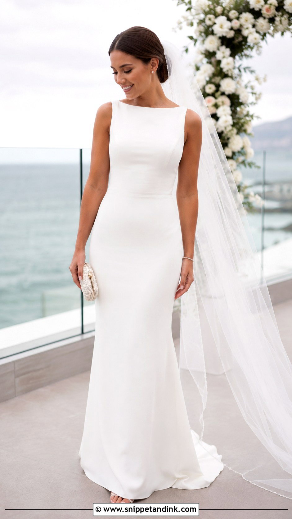 Sheath Wedding Dress With Simple Jewelry - Snippet and Ink - 25 Wedding Dress Style Ideas