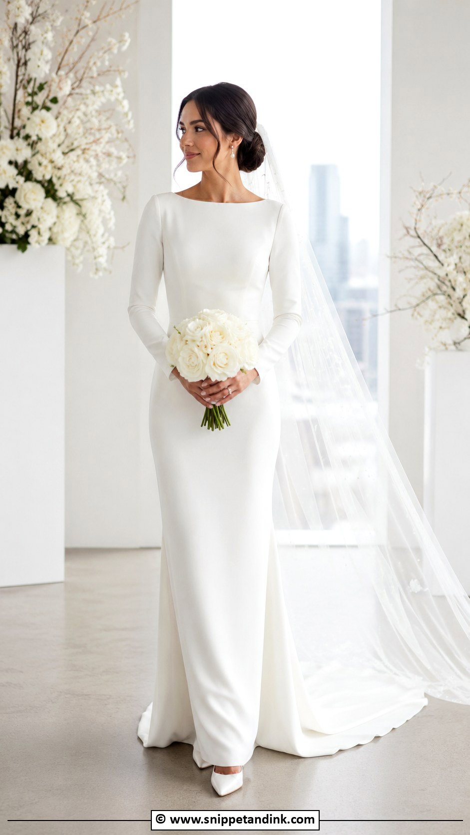 Sheath Wedding Dress With Sleeves - Snippet and Ink - 35 Wedding Dresses with Sleeves