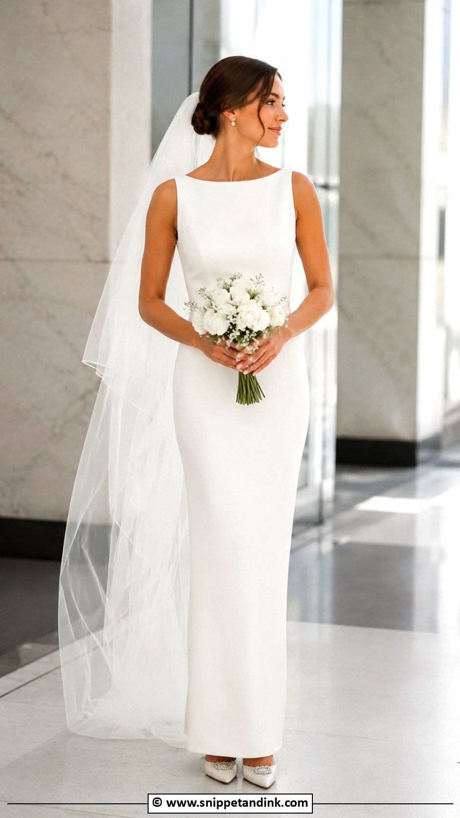 Sheath Wedding Gown - Snippet and Ink - 25 Minimalist Wedding Gown Ideas