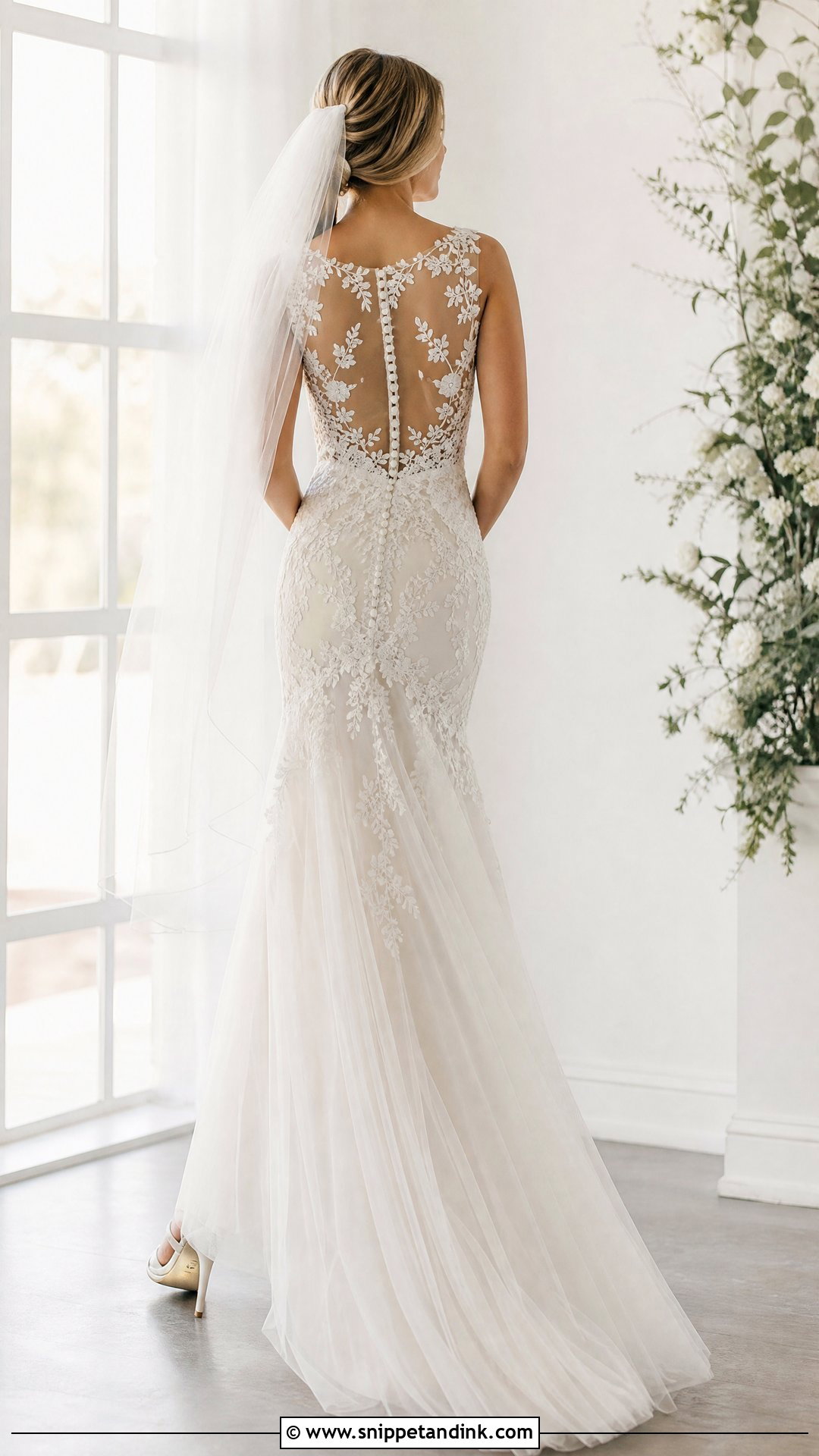 Sheer Back Wedding Dress - Snippet and Ink - 25 Wedding Dress Back Ideas