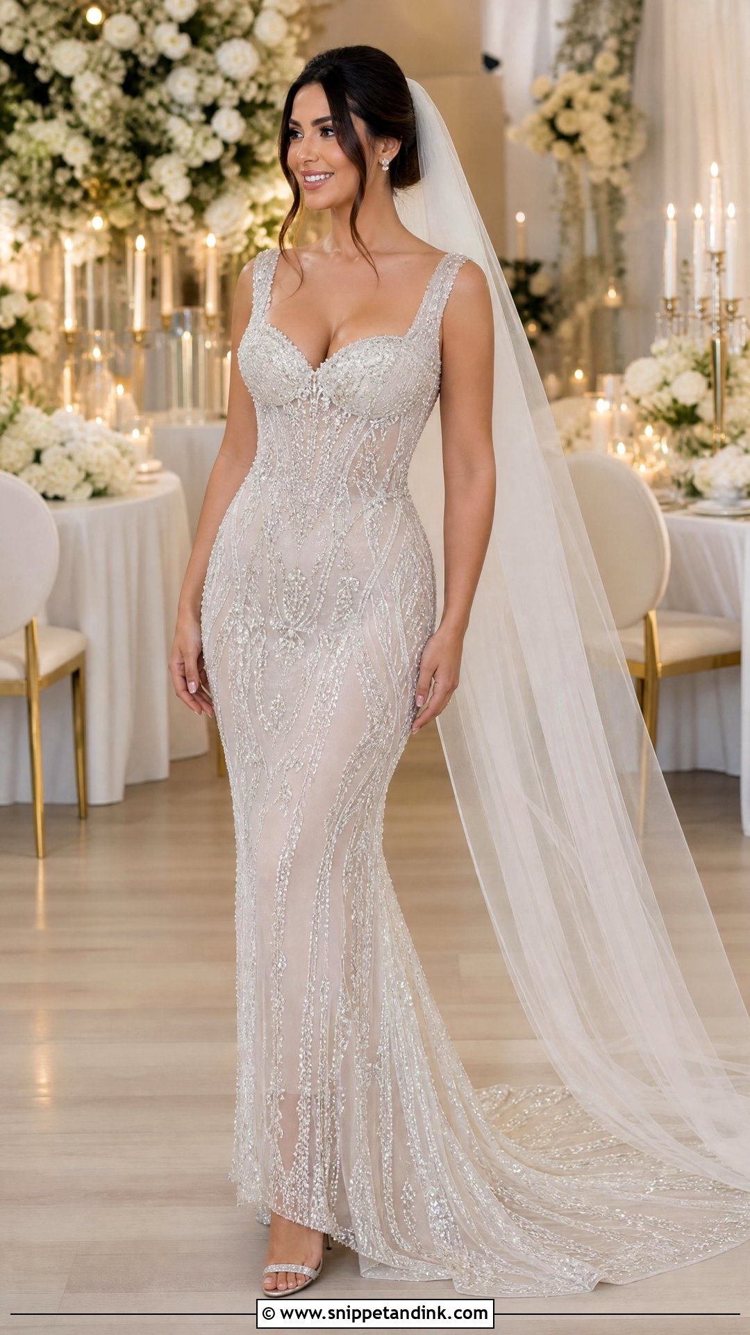 Sheer Beaded Wedding Dress - Snippet and Ink - 25 Revealing Wedding Dress Ideas