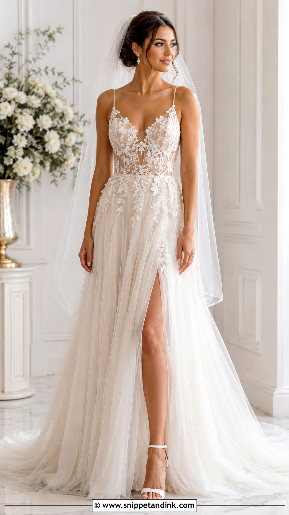 Sheer Bodice Wedding Dress - Snippet and Ink - 30 Wedding Dress Design Ideas