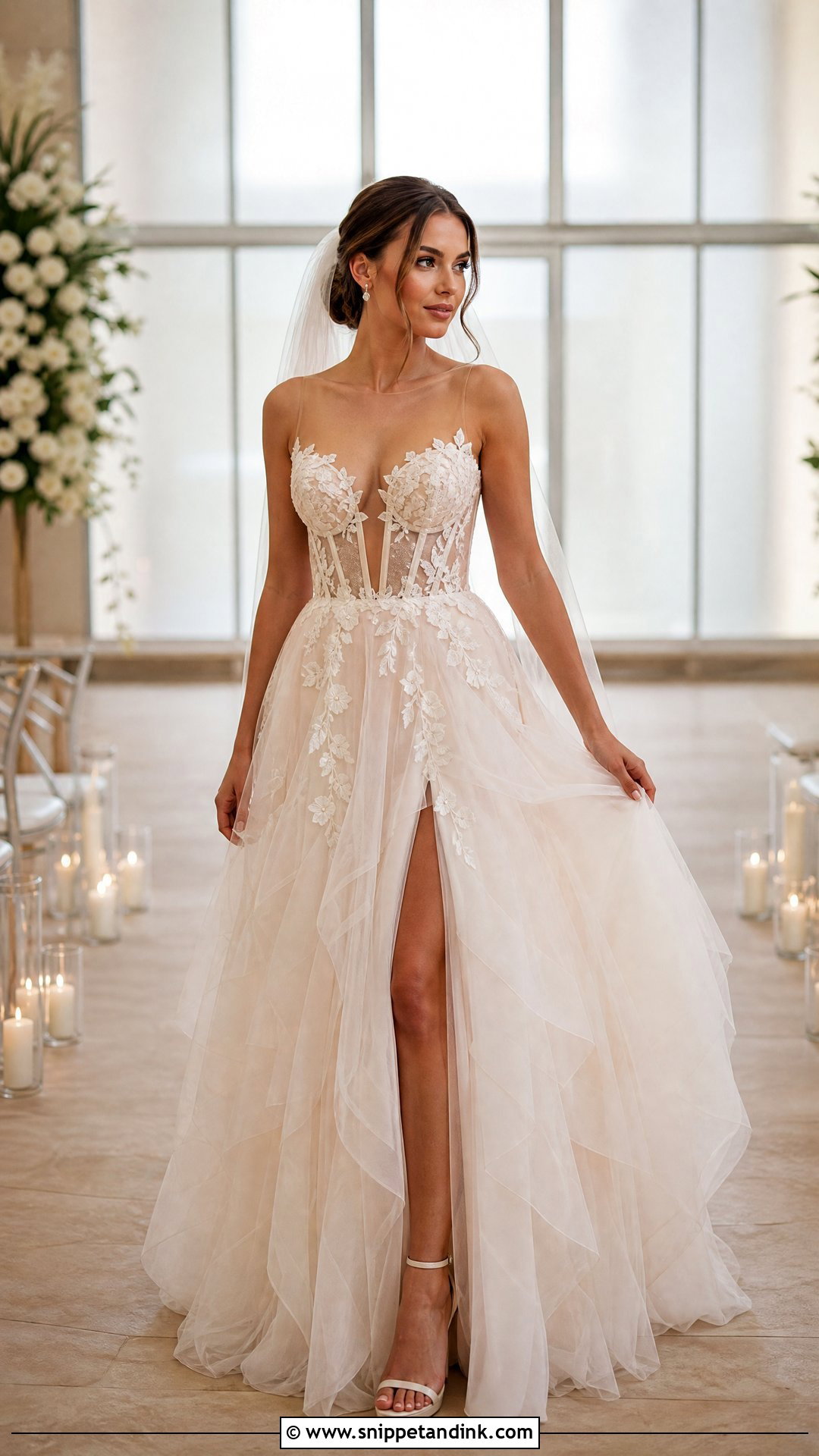 Sheer Bodice Wedding Dress - Snippet and Ink - 20 Small Bust Wedding Dresses