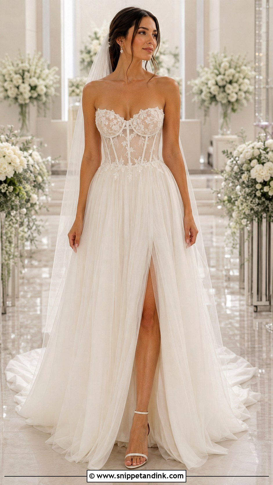 Sheer Boned Corset Bridal Gown - Snippet and Ink - 20 Corset Bridal Gown Ideas