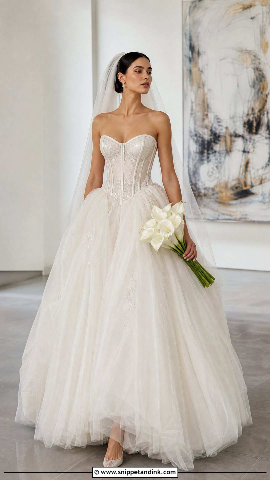 Sheer Boned Corset Princess Wedding Dress - Snippet and Ink - 20 Princess Wedding Dresses Corset Top
