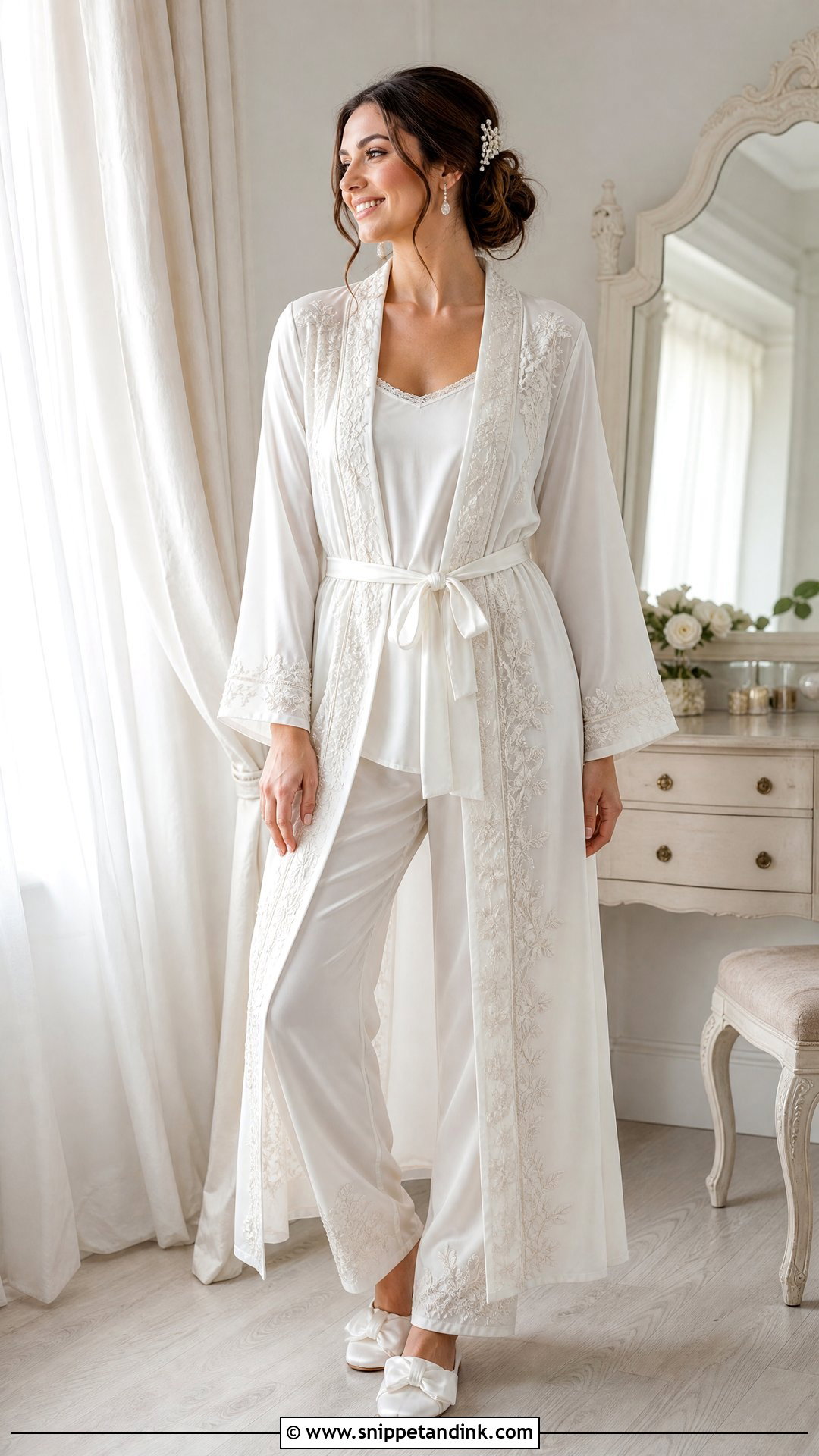 Sheer Bridal Robe Outfit With Slip - Snippet and Ink - 25 Wedding Robes for Bride Ideas
