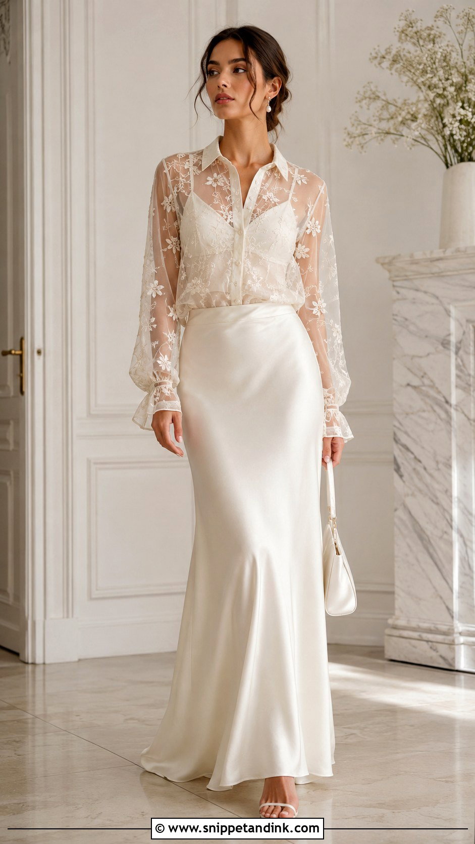 Sheer Bridal Top With Slip Skirt - Snippet and Ink - 20 Bride Top Ideas