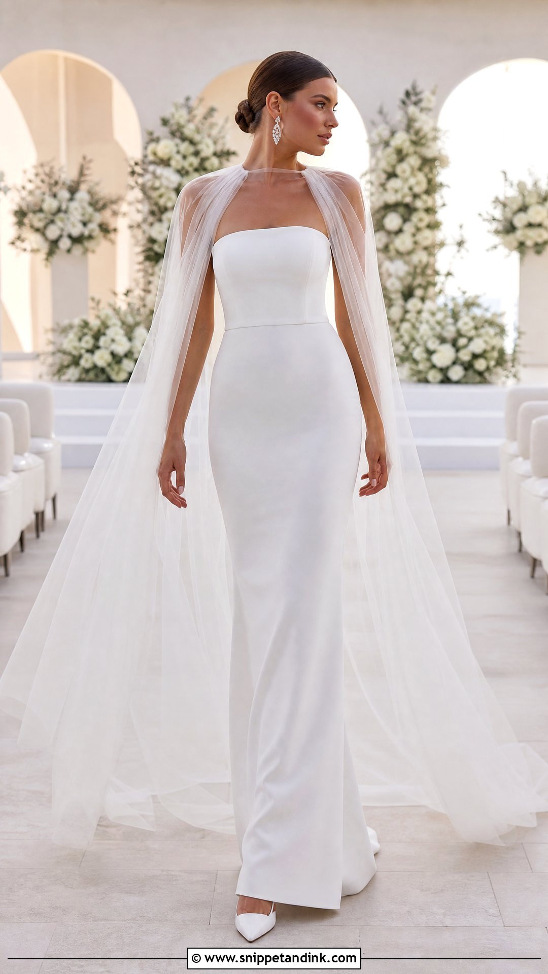 Sheer Cape Wedding Dress - Snippet and Ink - 25 Revealing Wedding Dress Ideas