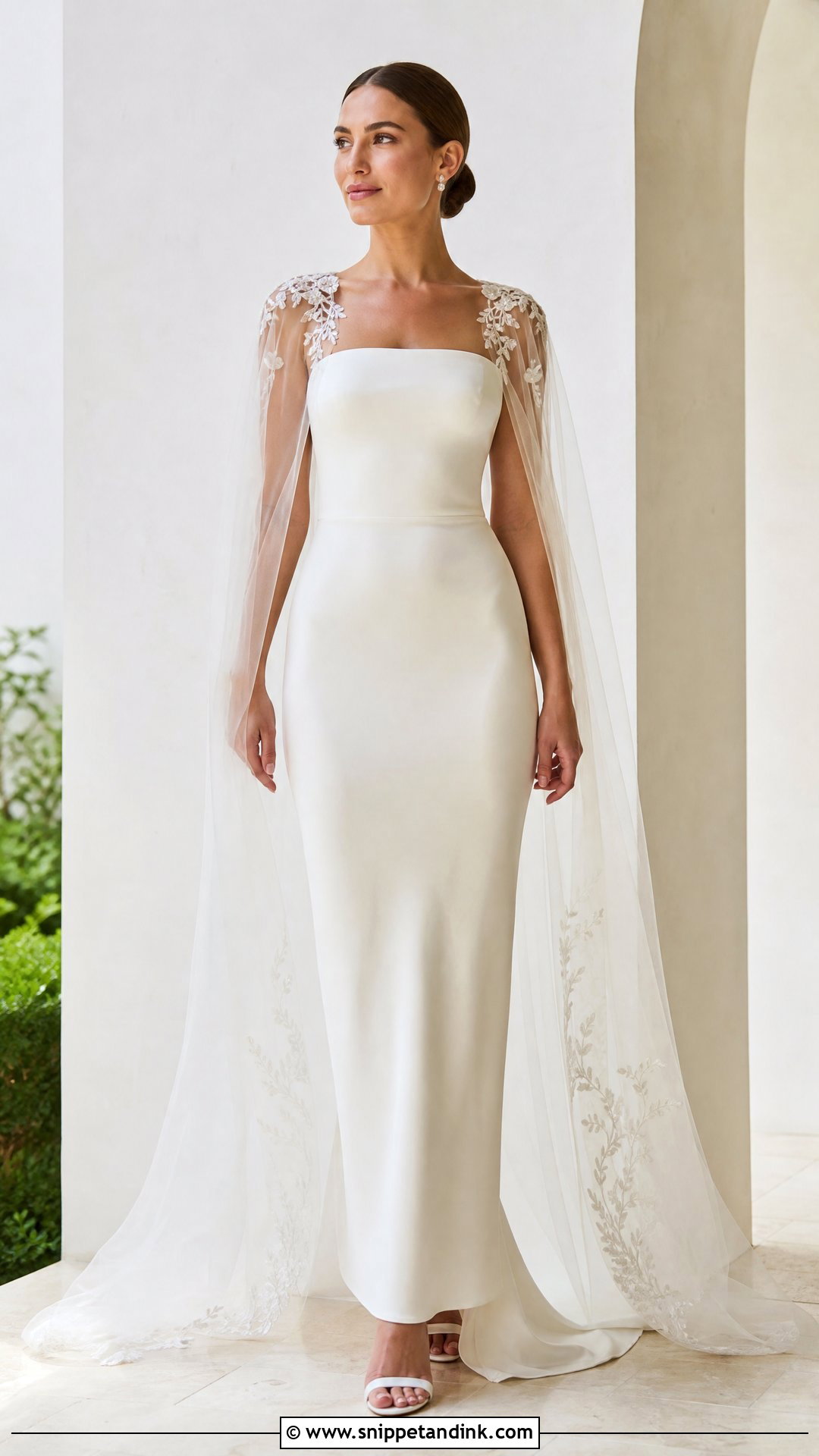 Sheer Cape Wedding Dress - Snippet and Ink - 25 Sheer Wedding Dress Ideas