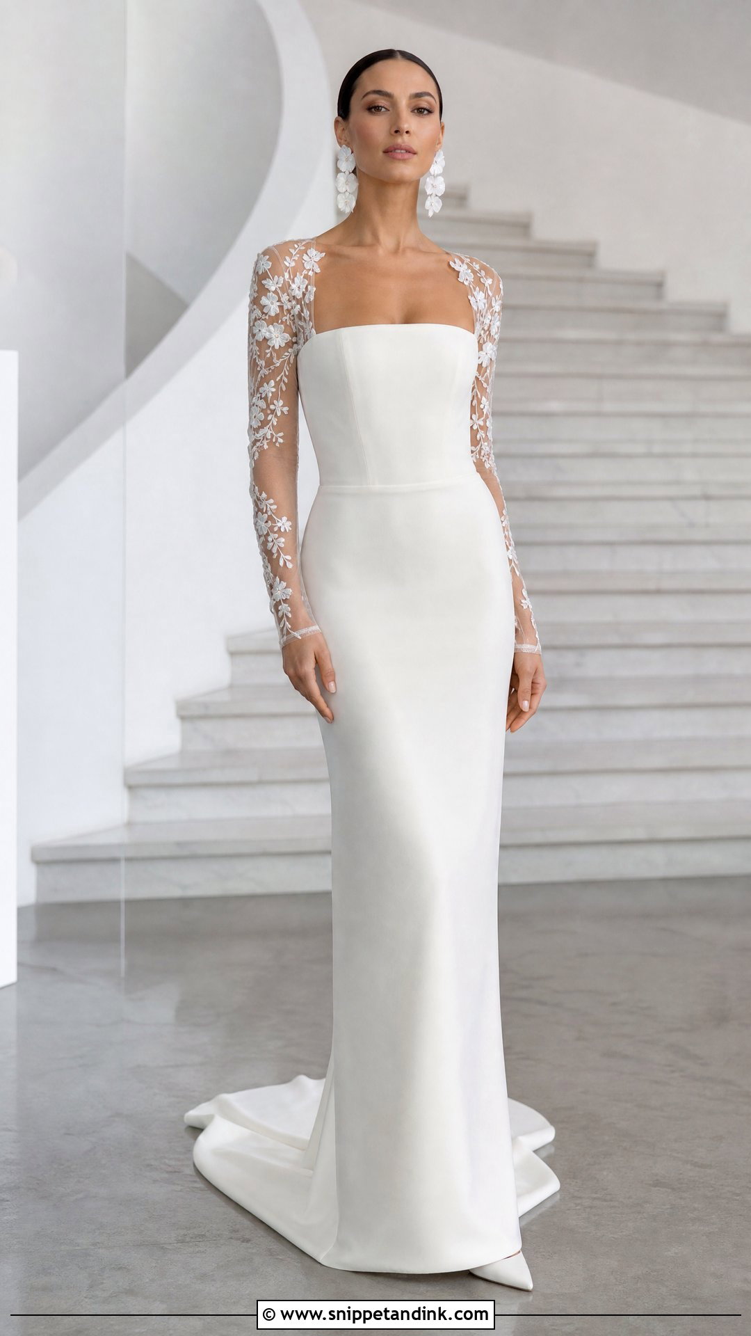 Sheer Column Wedding Dress - Snippet and Ink - 25 Sheer Wedding Dress Ideas