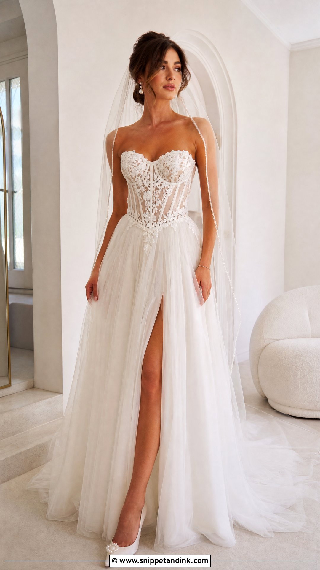 Sheer Corset Wedding Dress - Snippet and Ink - 25 Revealing Wedding Dress Ideas