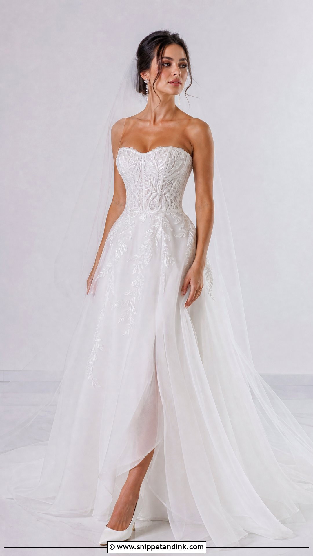 Sheer Corset Wedding Dress - Snippet and Ink - 25 Wedding Corset Ideas
