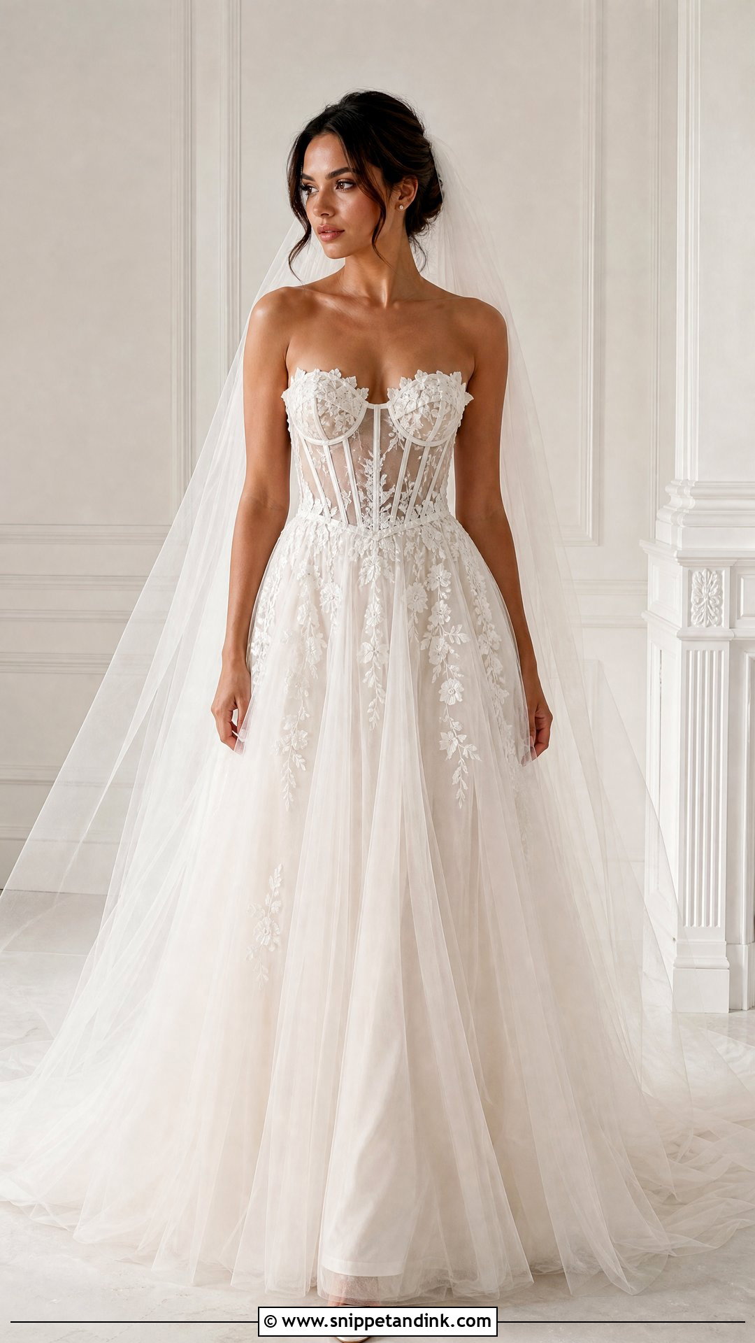 Sheer Corset Wedding Dress with Boning - Snippet and Ink - 20 Wedding Dress with Boning Ideas