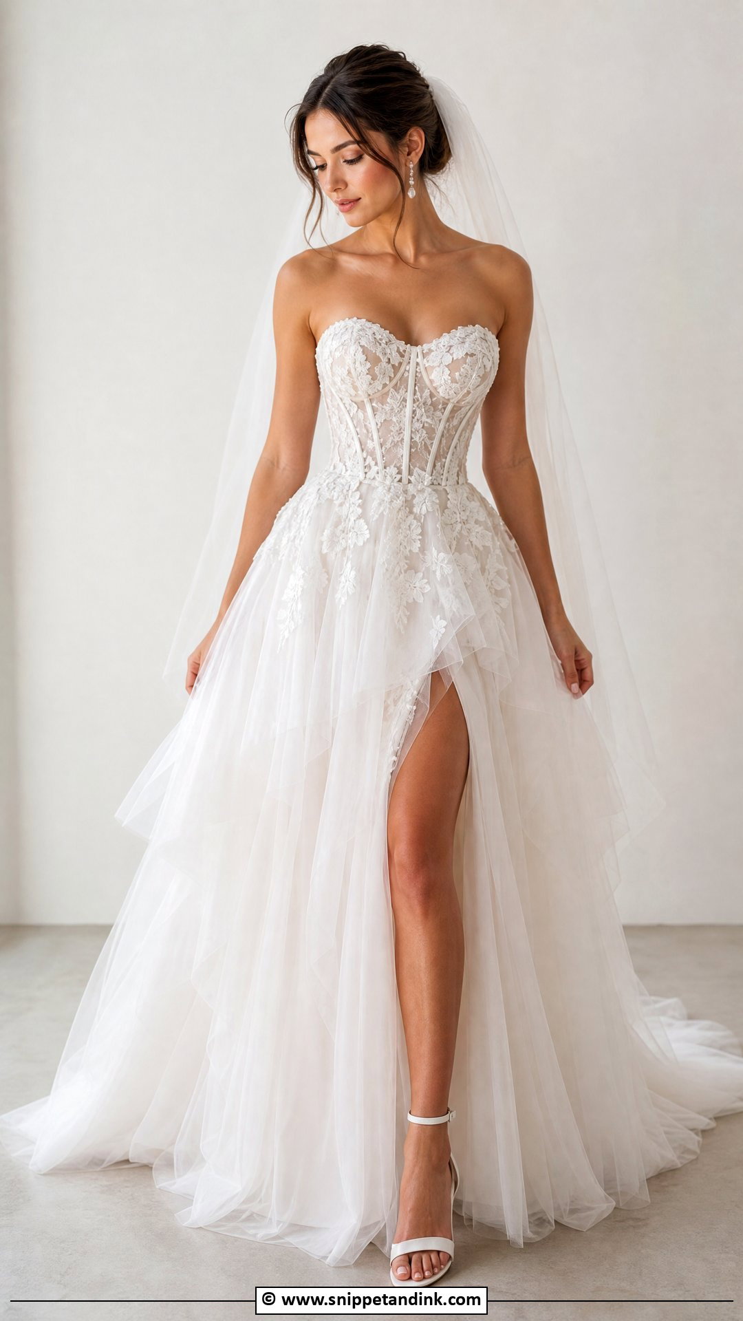 Sheer Corset Wedding Dress - Snippet and Ink - 35 Corset Wedding Dress Ideas