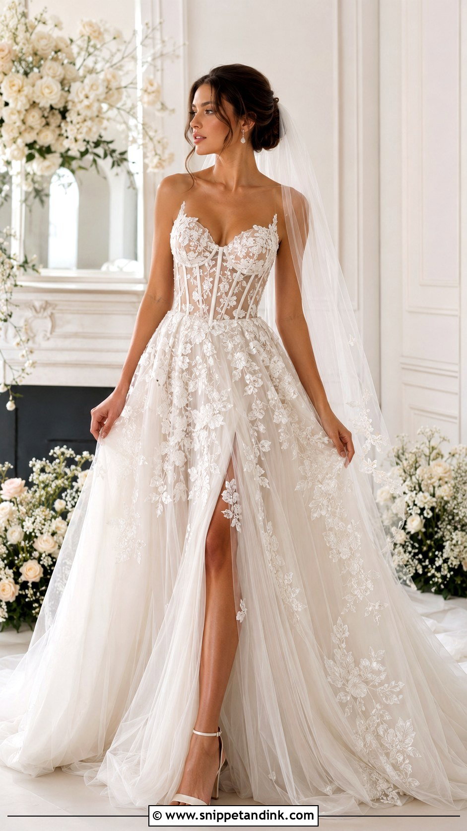 Sheer Corset Wedding Gown - Snippet and Ink - 25 Corset Wedding Gown Ideas