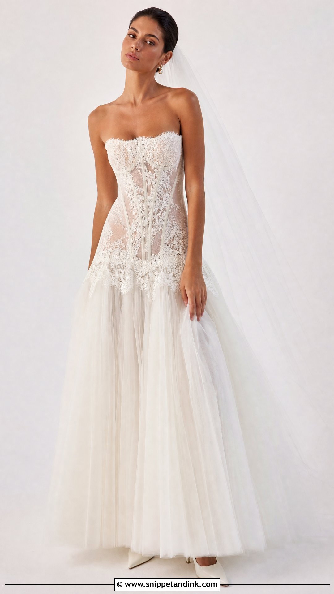 Sheer Drop Waist Wedding Dress - Snippet and Ink - 25 Sheer Wedding Dress Ideas