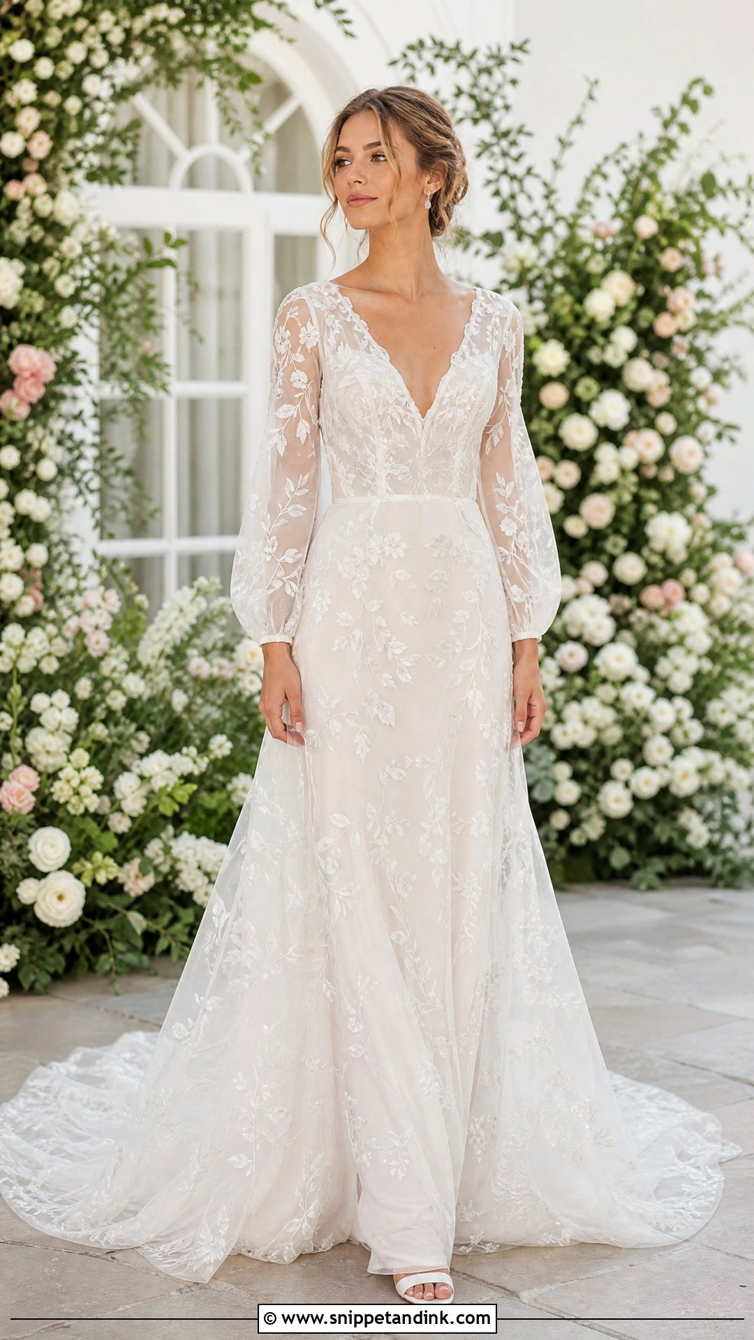 Sheer Embroidered Wedding Dress - Snippet and Ink - 25 Sheer Wedding Dress Ideas
