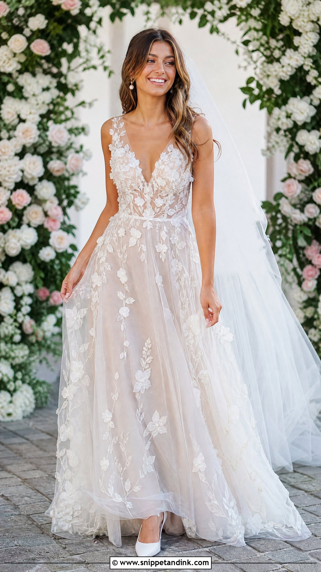 Sheer Floral Wedding Dress - Snippet and Ink - 25 Sheer Wedding Dress Ideas