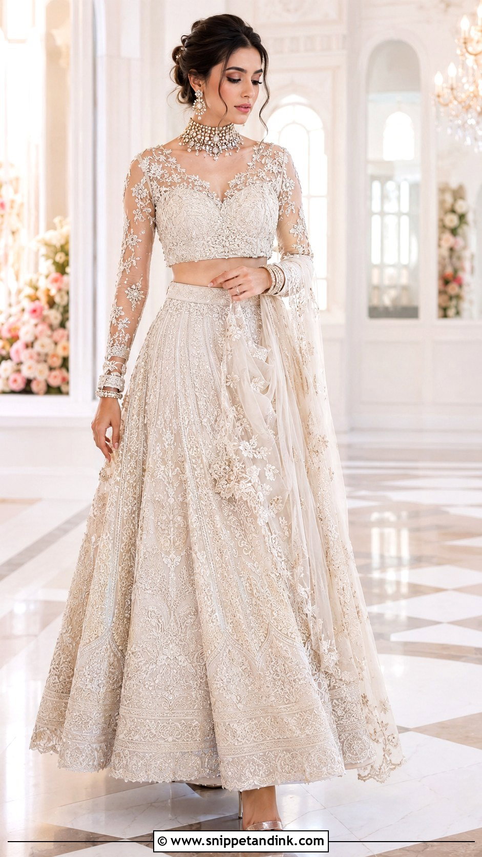 Sheer Full Sleeve Bridal Blouse - Snippet and Ink - 20 Bridal Blouse Sleeve Designs