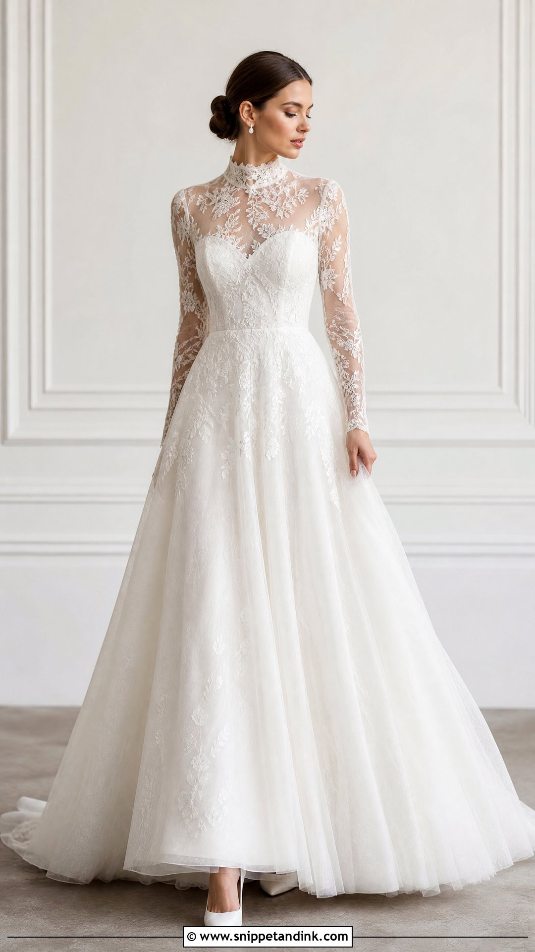 Sheer High Neck Wedding Dress - Snippet and Ink - 25 Sheer Wedding Dress Ideas