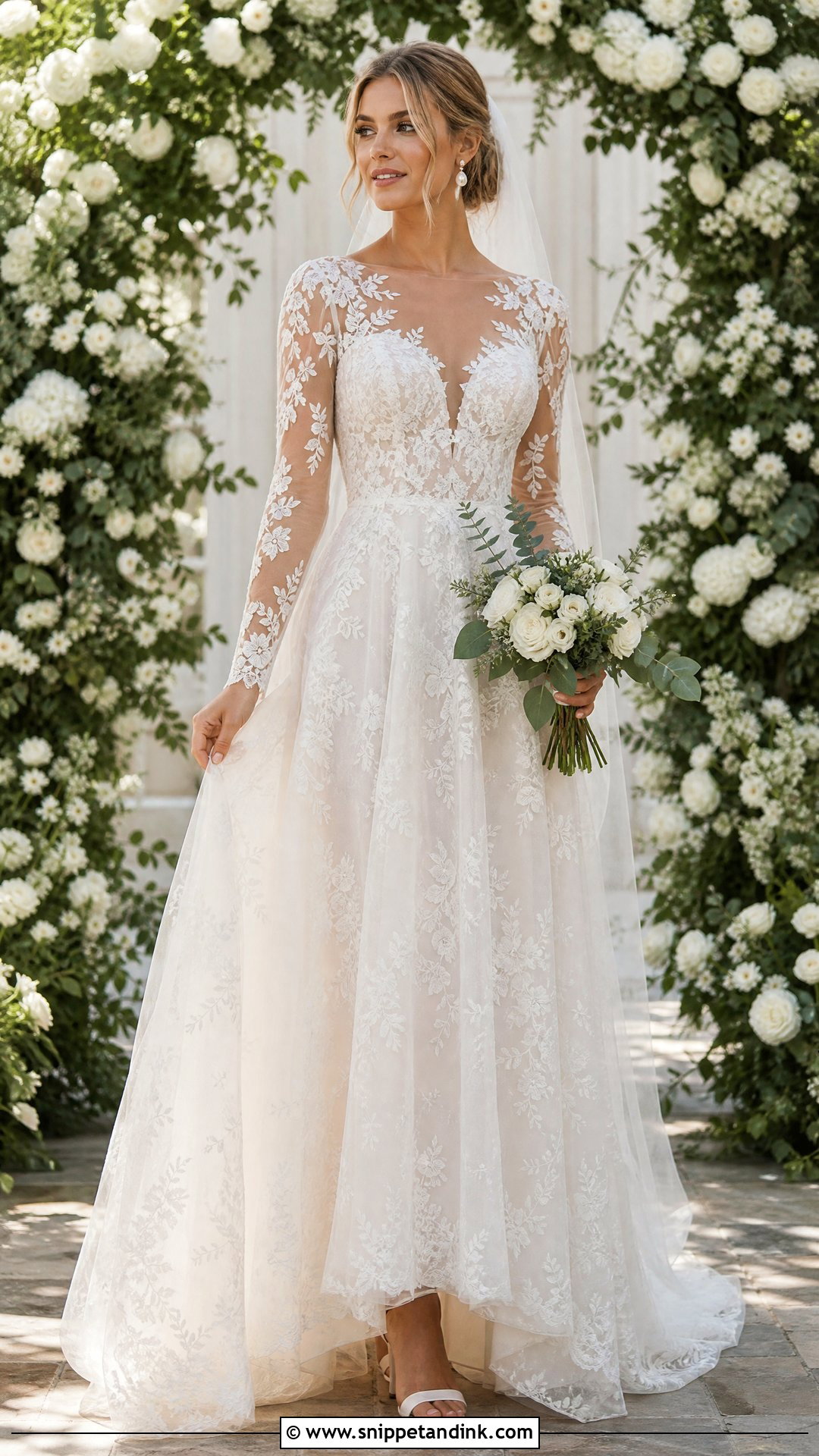 Sheer Lace Wedding Dress - Snippet and Ink - 25 Sheer Wedding Dress Ideas