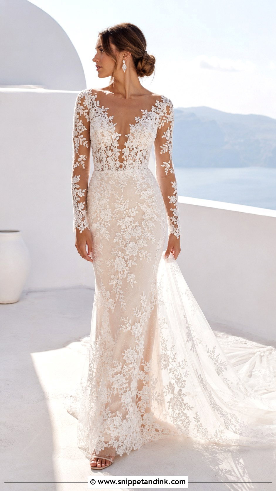 Sheer Lace Wedding Dress - Snippet and Ink - 25 Bridal Lace Ideas