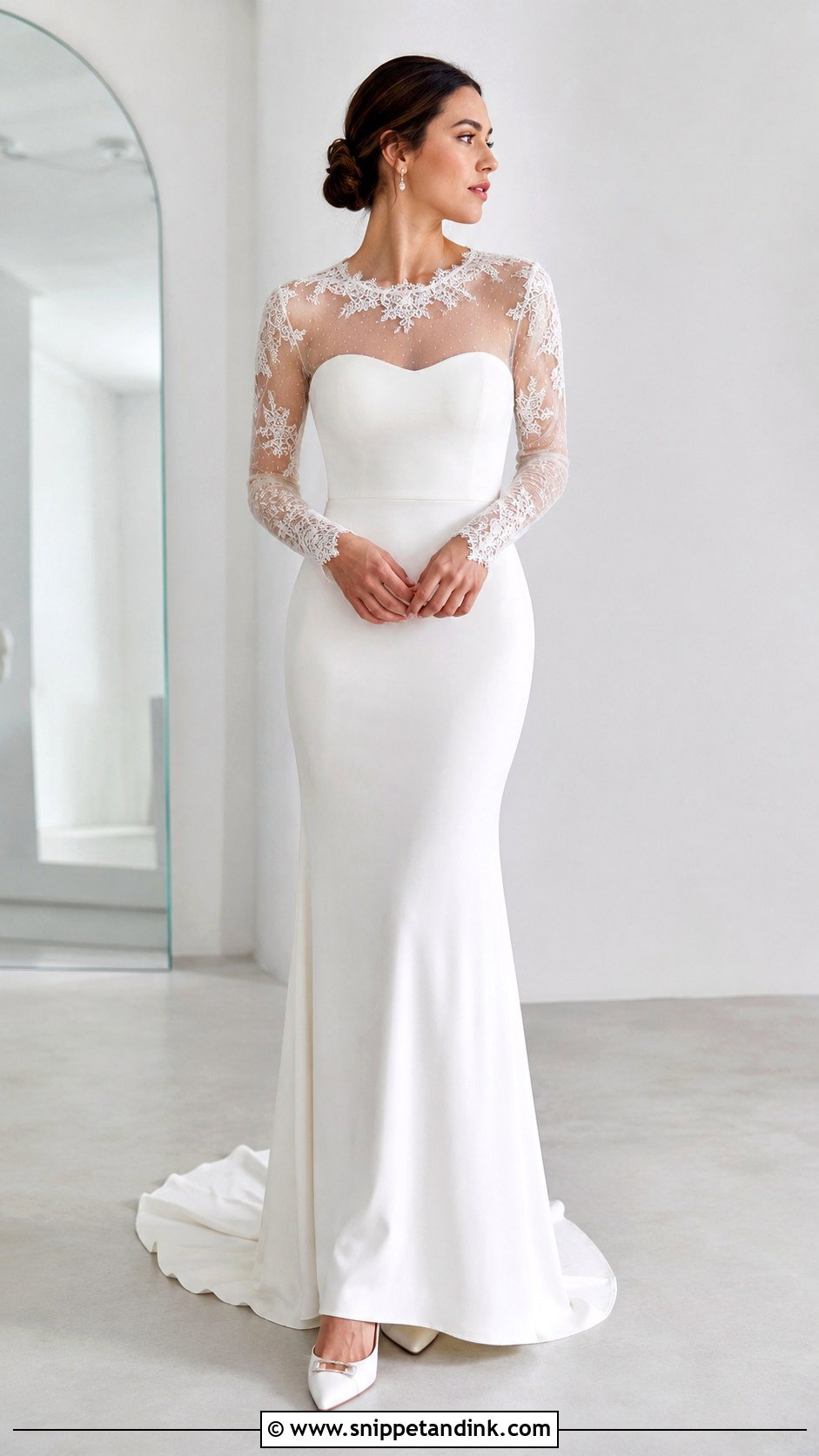 Sheer Long Sleeve Wedding Dress Topper - Snippet and Ink - 30 Wedding Dress Topper Ideas