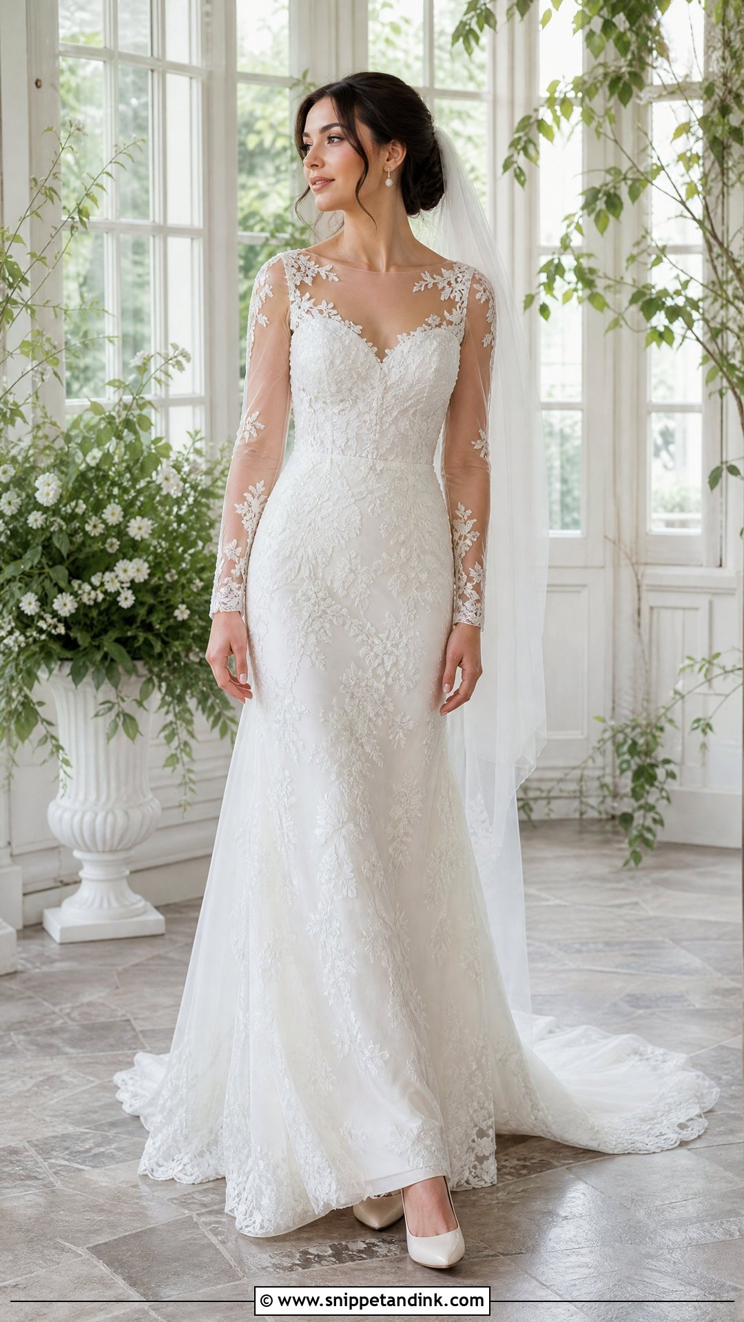 Sheer Long Sleeve Wedding Dress - Snippet and Ink - 25 Revealing Wedding Dress Ideas
