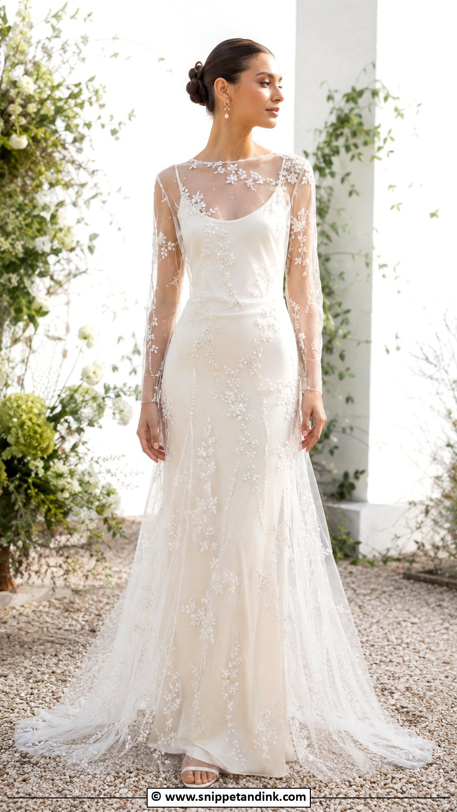 Sheer Overlay Wedding Dress - Snippet and Ink - 30 Alt Wedding Dress Ideas