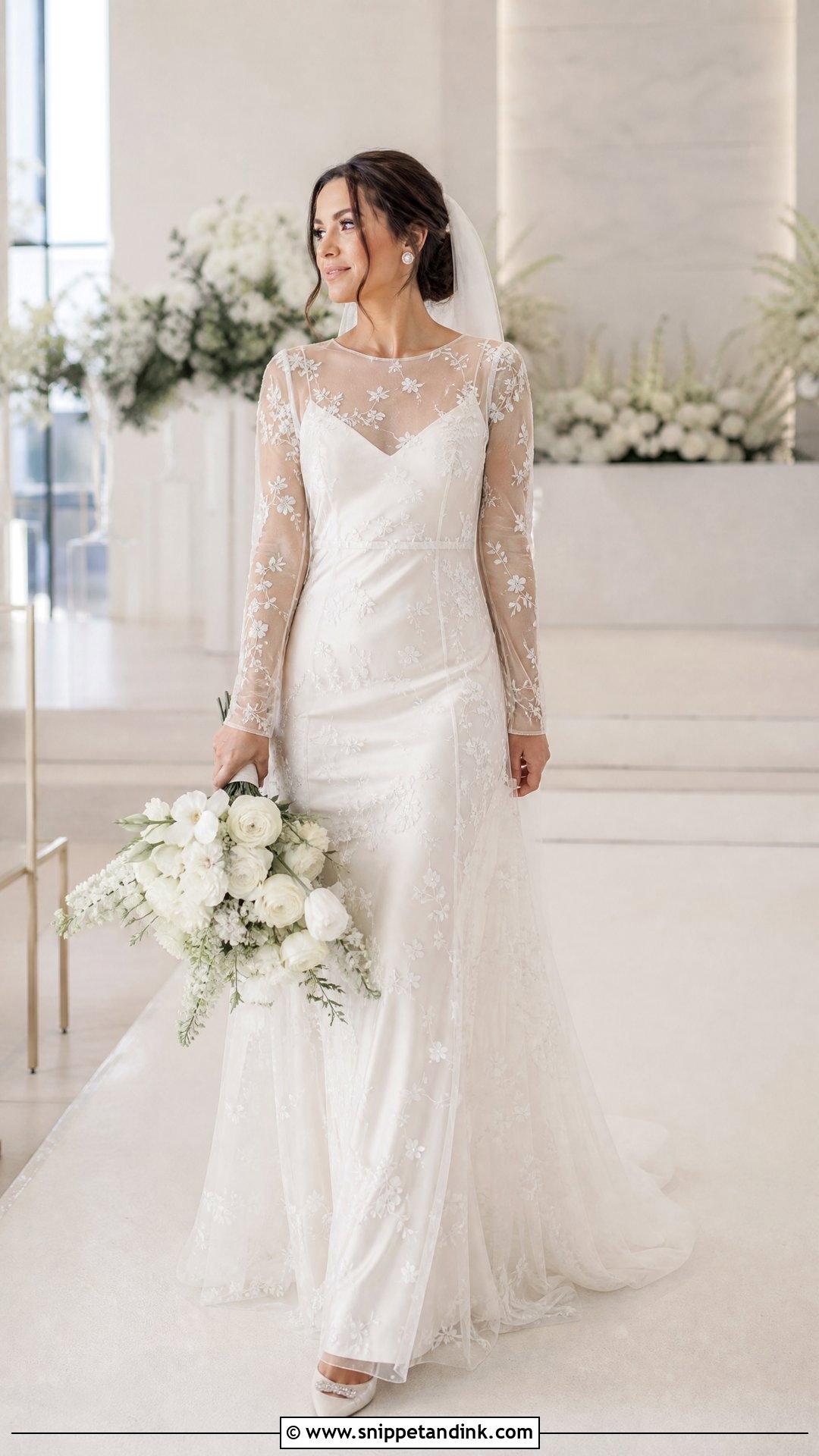 Sheer Overlay Wedding Dress - Snippet and Ink - 20 Transforming Wedding Dress Ideas