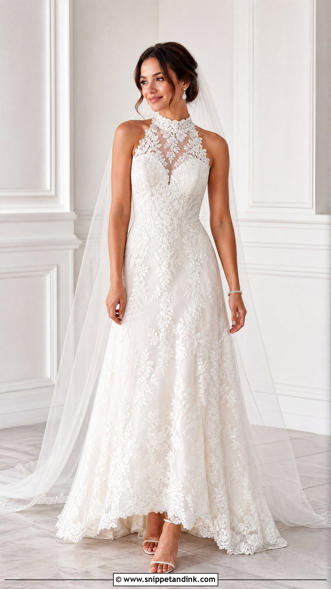 Sheer Plunge Wedding Dress - Snippet and Ink - 25 Sheer Wedding Dress Ideas