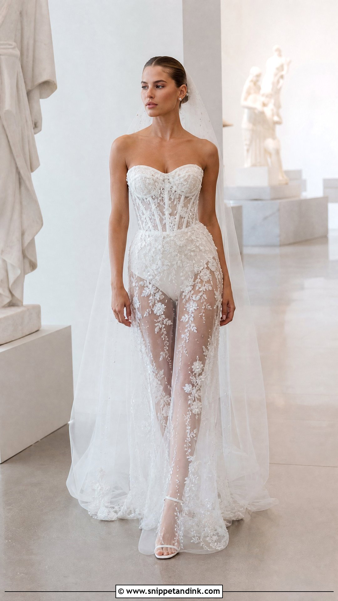 Sheer Skirt Wedding Dress - Snippet and Ink - 25 Revealing Wedding Dress Ideas