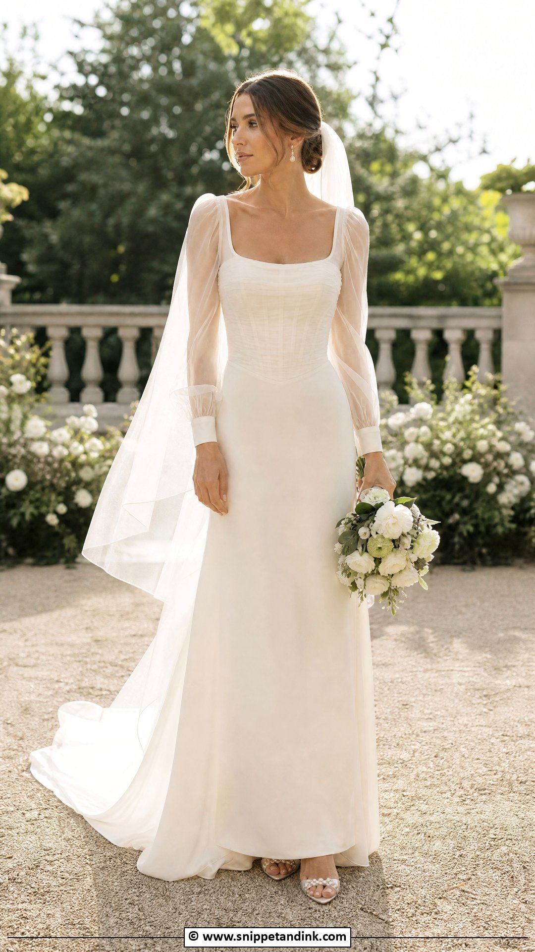 Sheer Sleeve Bridal Dress - Snippet and Ink - 35 Latest Bridal Dresses