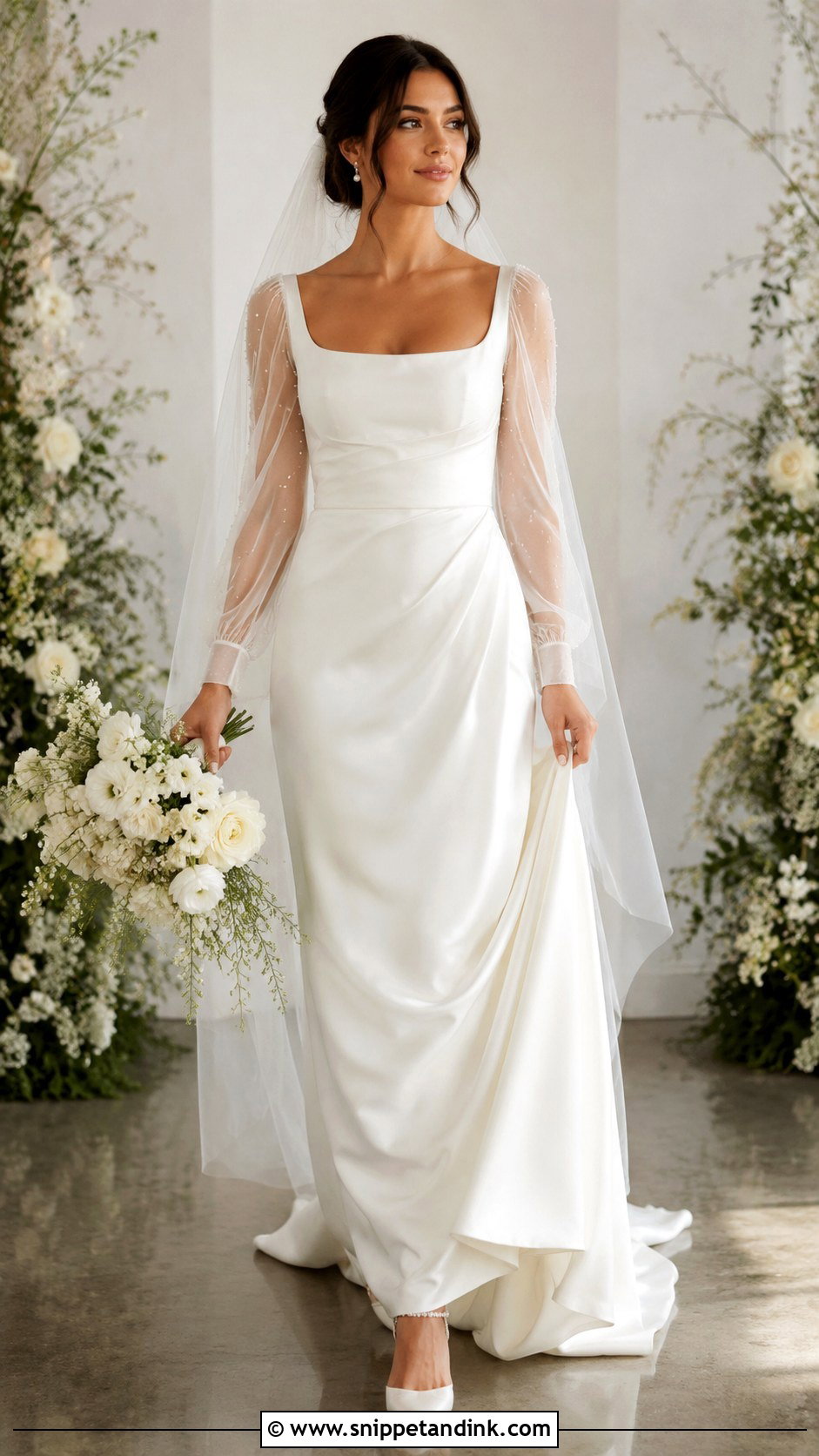 Sheer Sleeve Bride Dress - Snippet and Ink - 25 Bride Dress 2025 Ideas