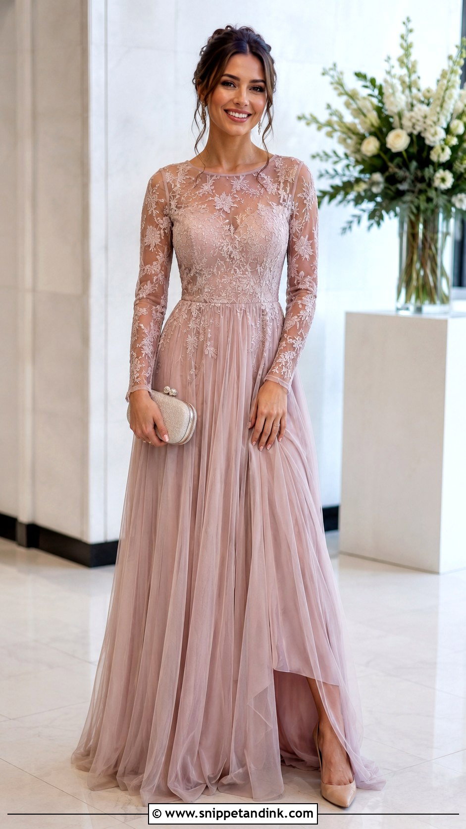 Sheer Sleeve Gown - Snippet and Ink - 25 Fairytale Gowns