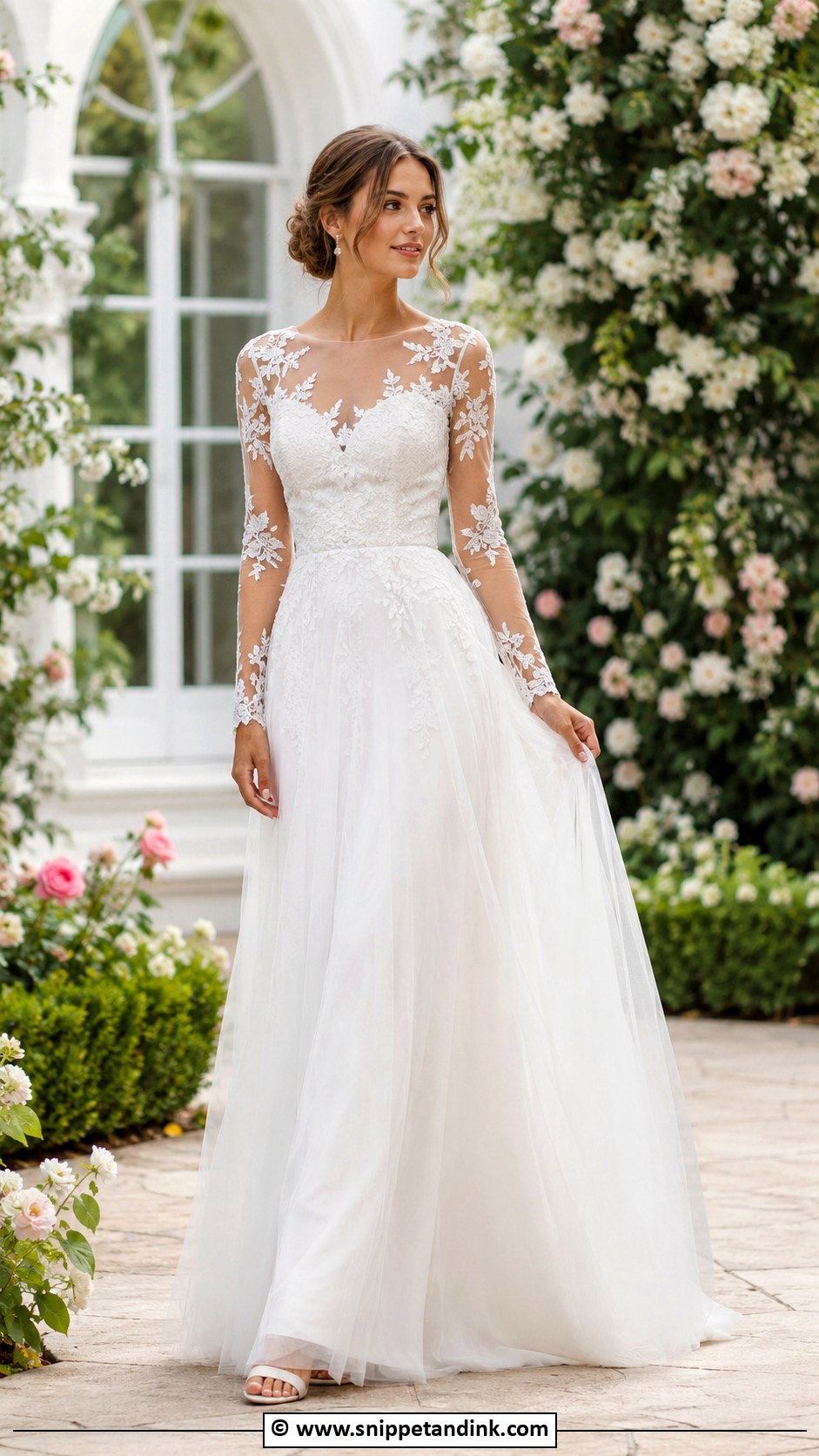 Sheer Sleeve Wedding Dress - Snippet and Ink - 25 Trending Wedding Dresses
