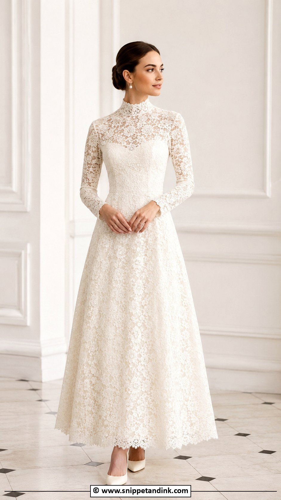 Sheer Sleeve Wedding Dress - Snippet and Ink - 30 Cute Wedding Dresses