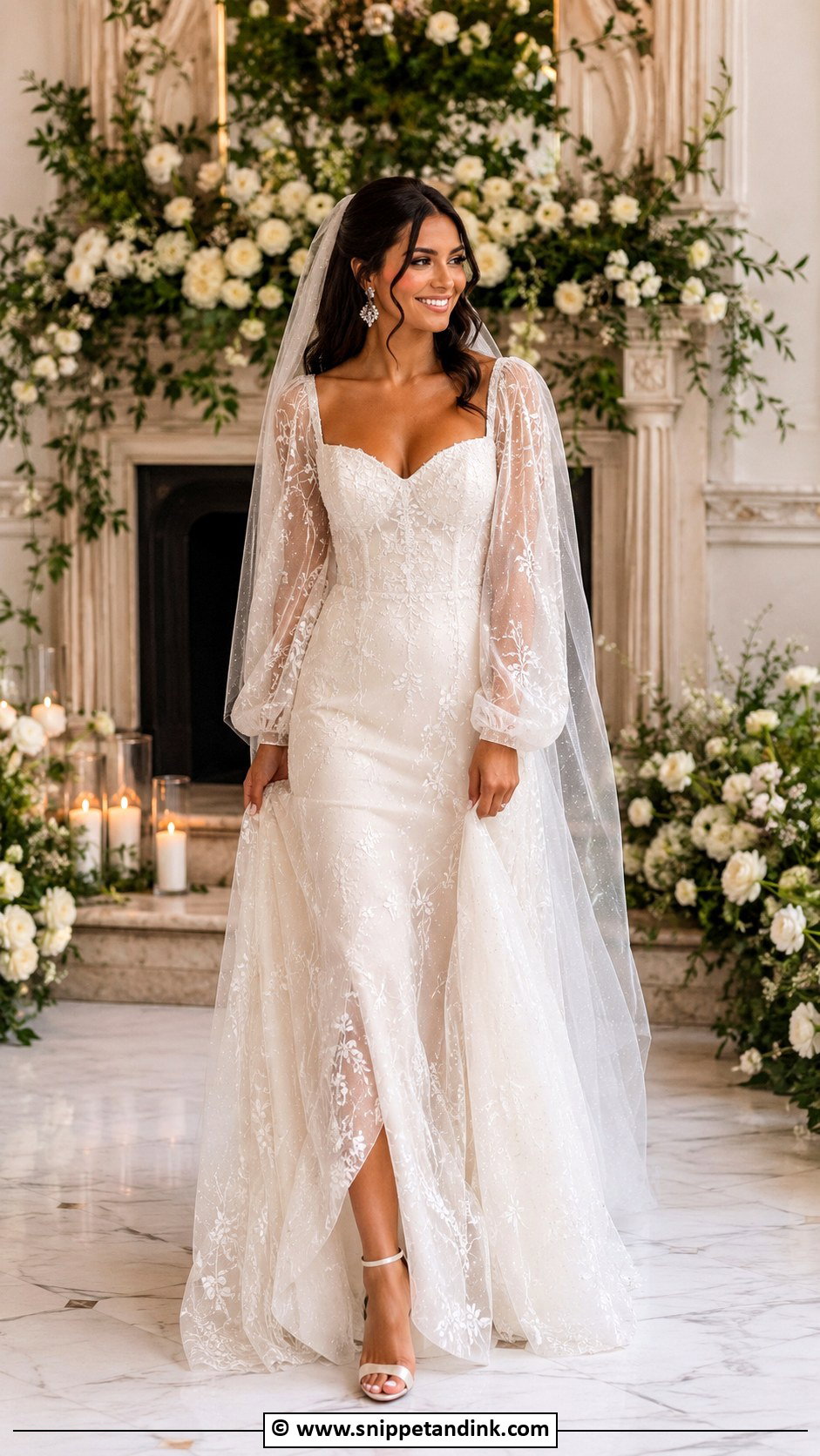 Sheer Sleeve Wedding Dress - Snippet and Ink - 30 Ethereal Wedding Dress Romantic Ideas