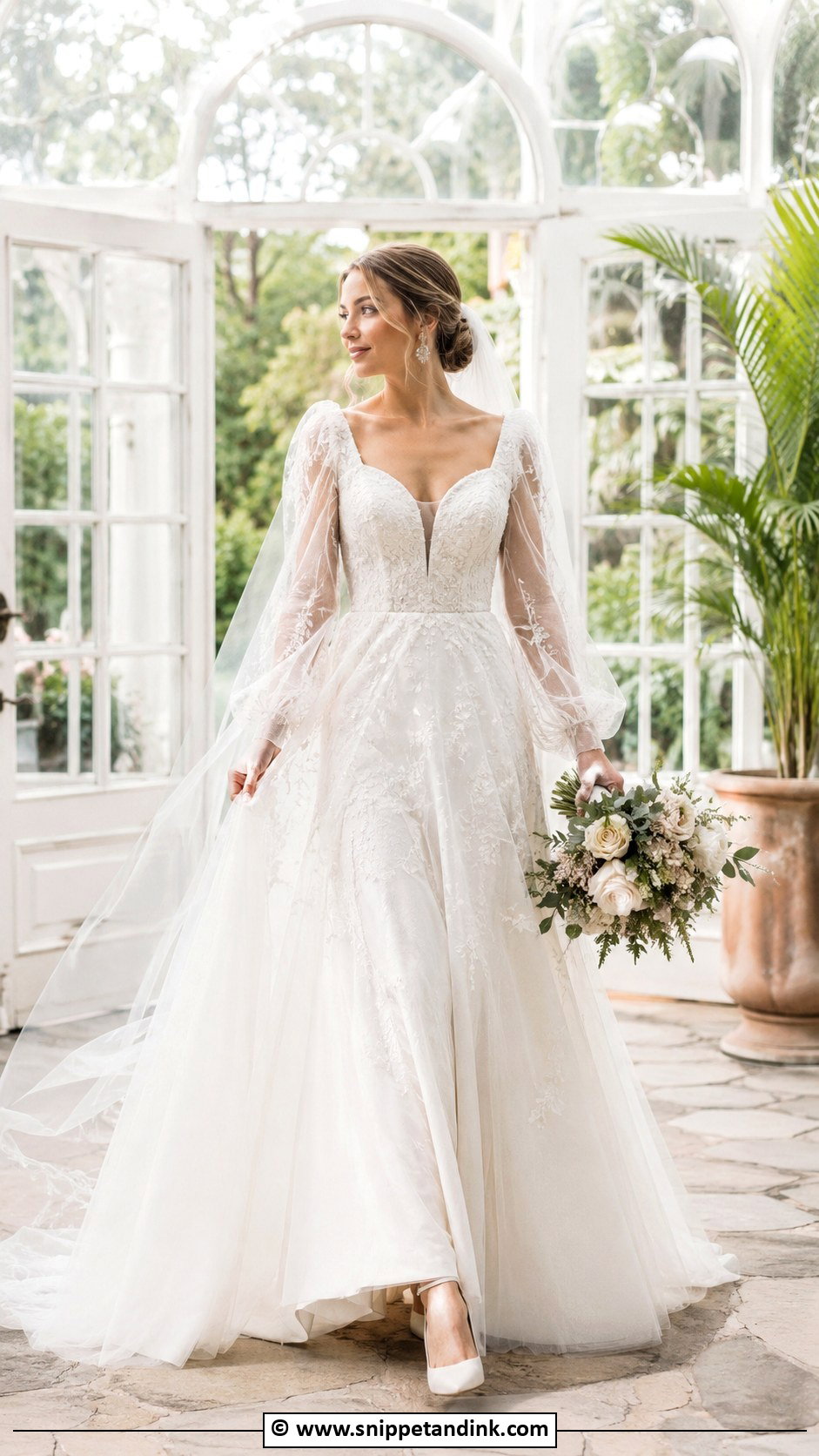 Sheer Sleeve Wedding Dress - Snippet and Ink - 30 Luxury Wedding Dress Ideas