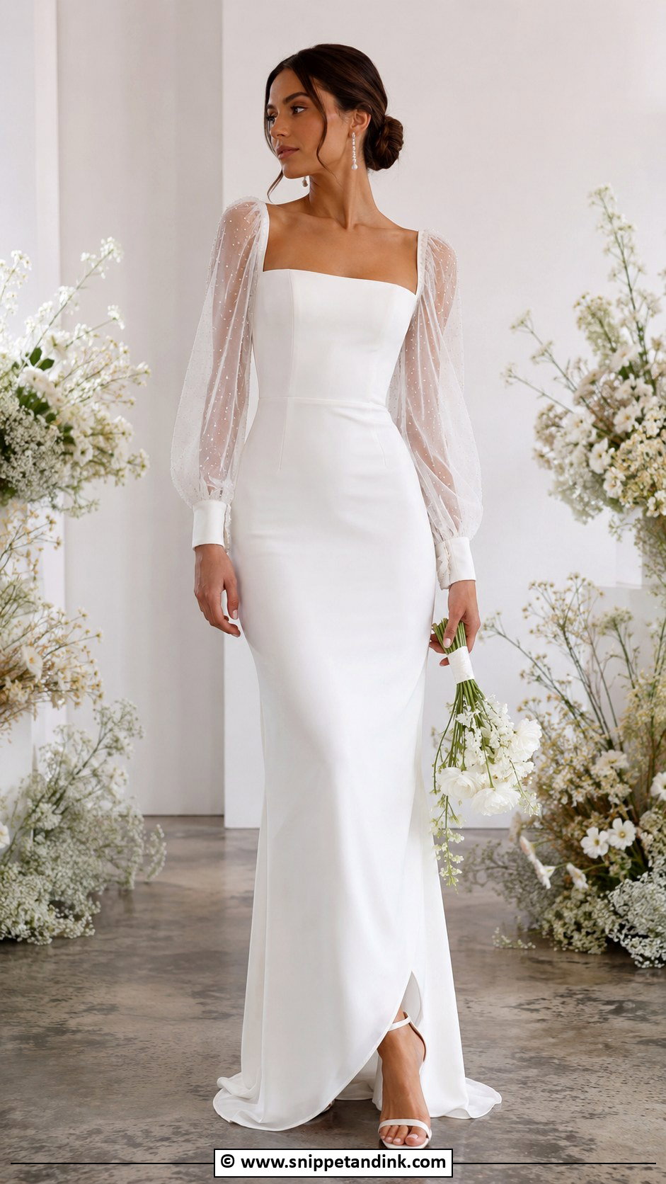 Sheer Sleeve Wedding Dress - Snippet and Ink - 30 Wedding Dress 2025 Ideas