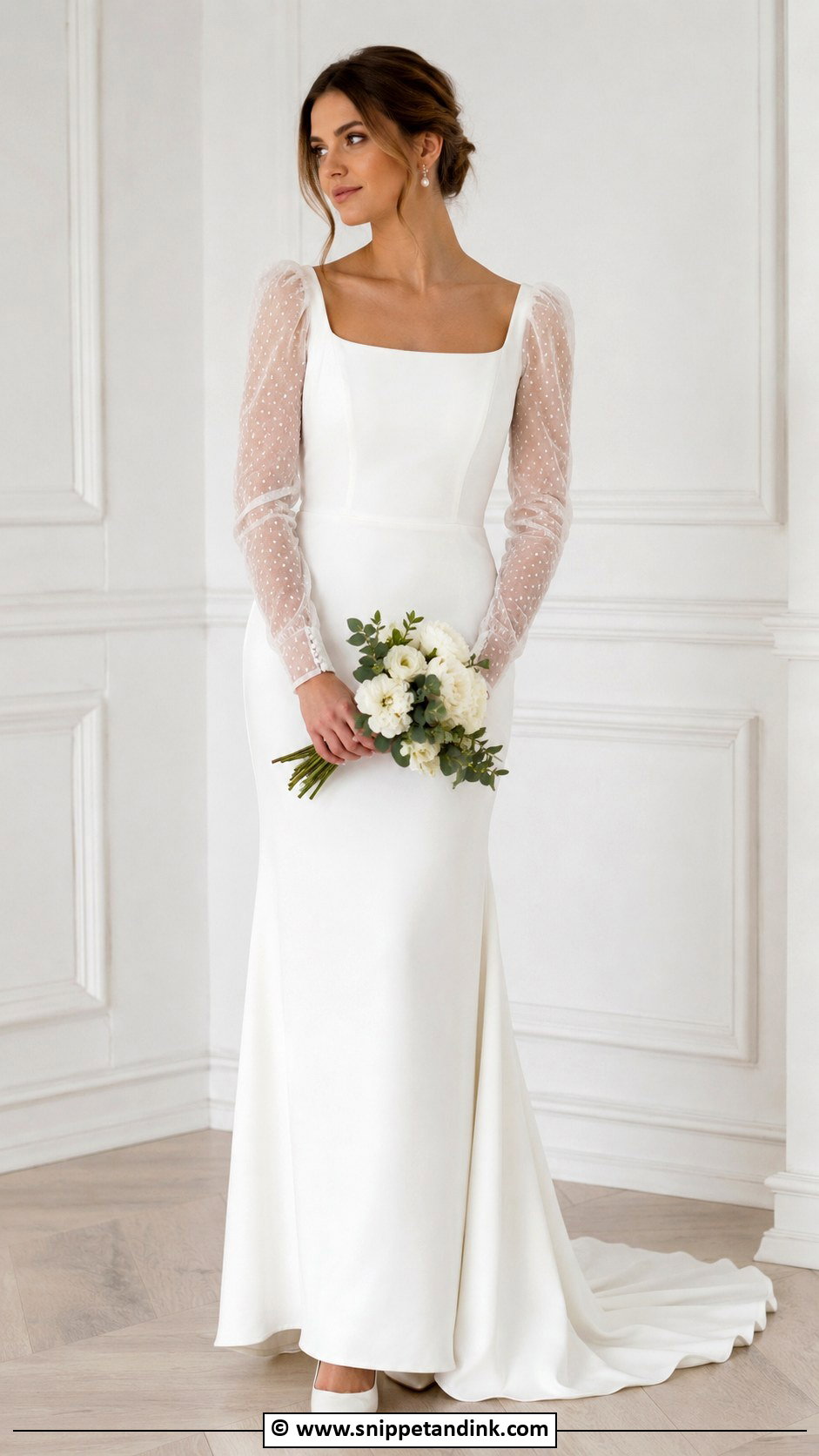 Sheer Sleeve Wedding Dress - Snippet and Ink - 35 Wedding Dresses with Sleeves