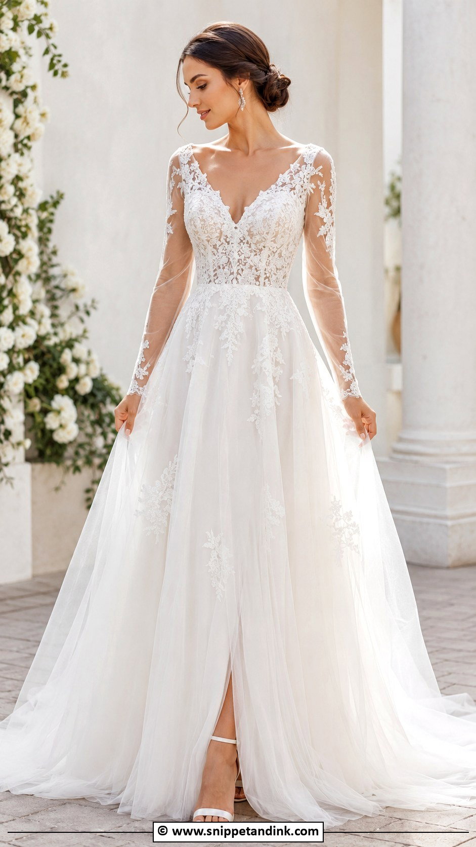 Sheer Sleeve Wedding Dress - Snippet and Ink - 35 Whimsical Wedding Dress Ideas
